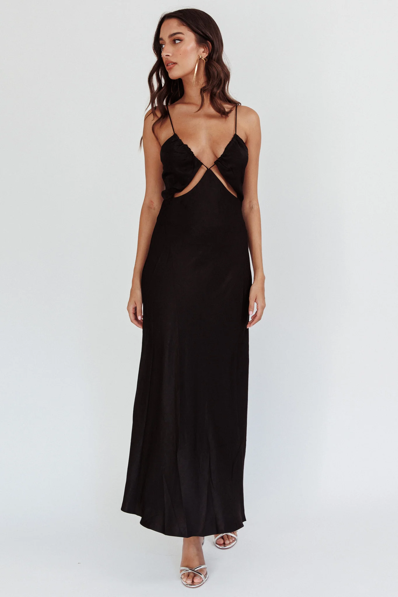 Casa Nova Cut-Out String Dress Black