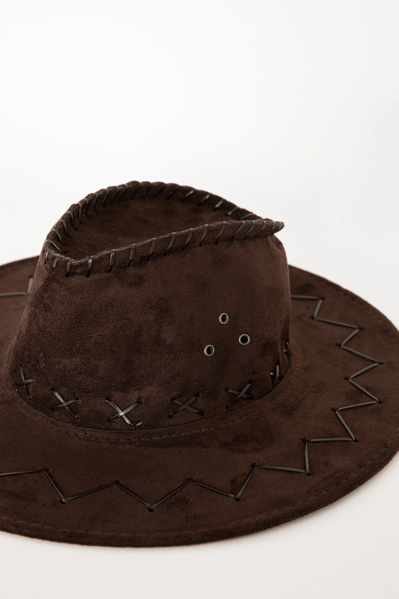 Indi Blanket Stitch Cowboy Hat Brown