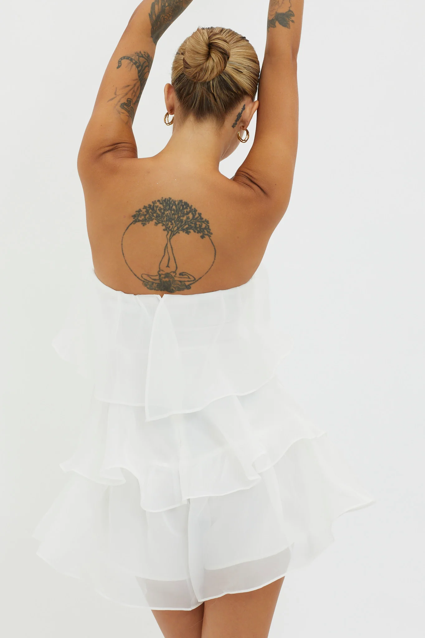 Behati Tiered Layer Romper White