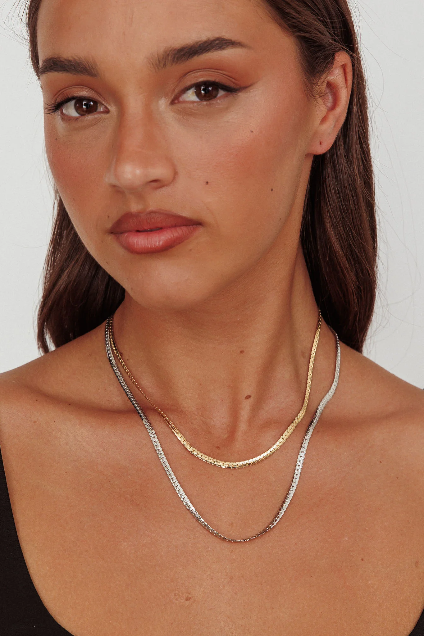 Dannielle Flat Link Chain Set Two-Tone Mixed