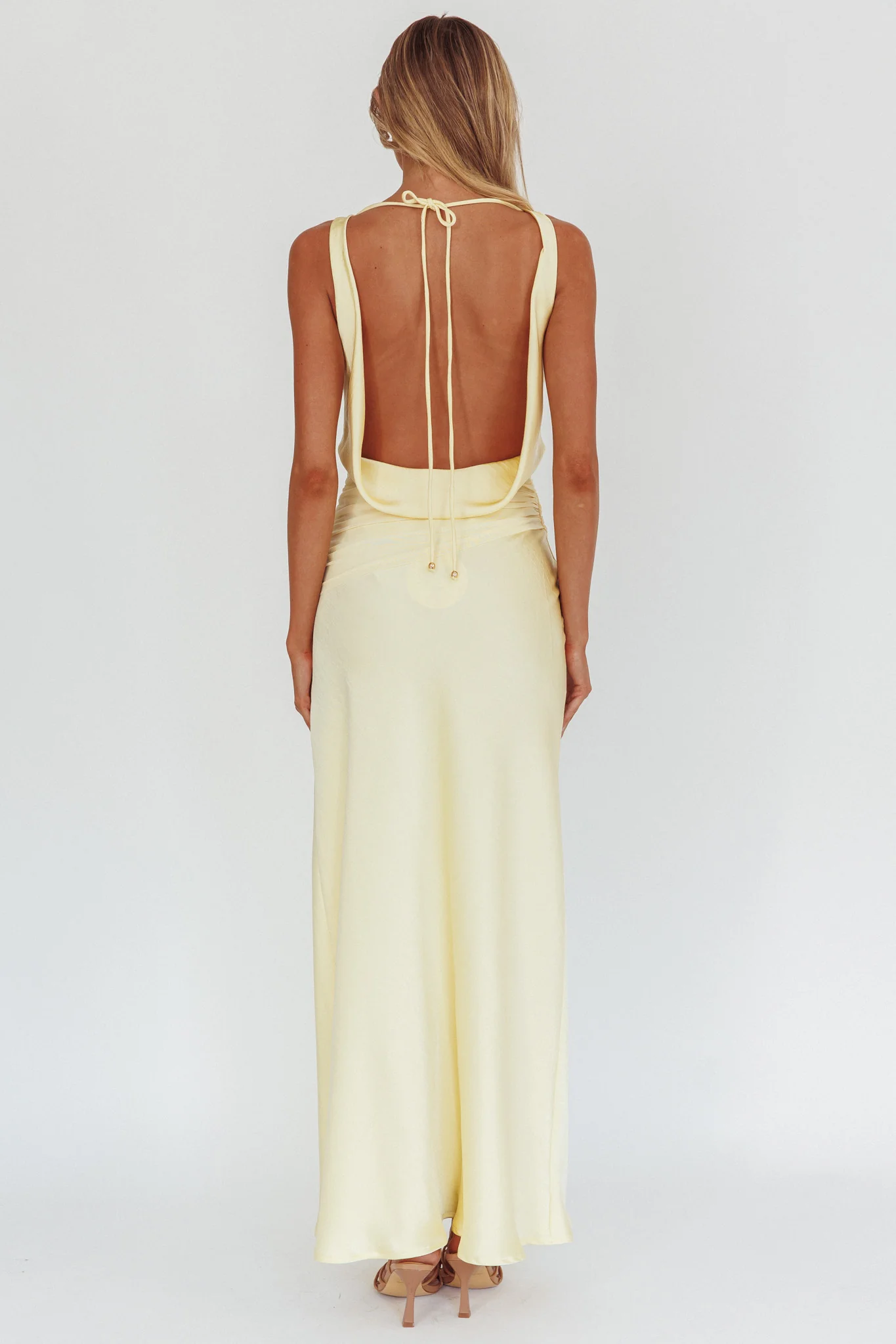 Isabella Open Cowl Back Maxi Dress Butter