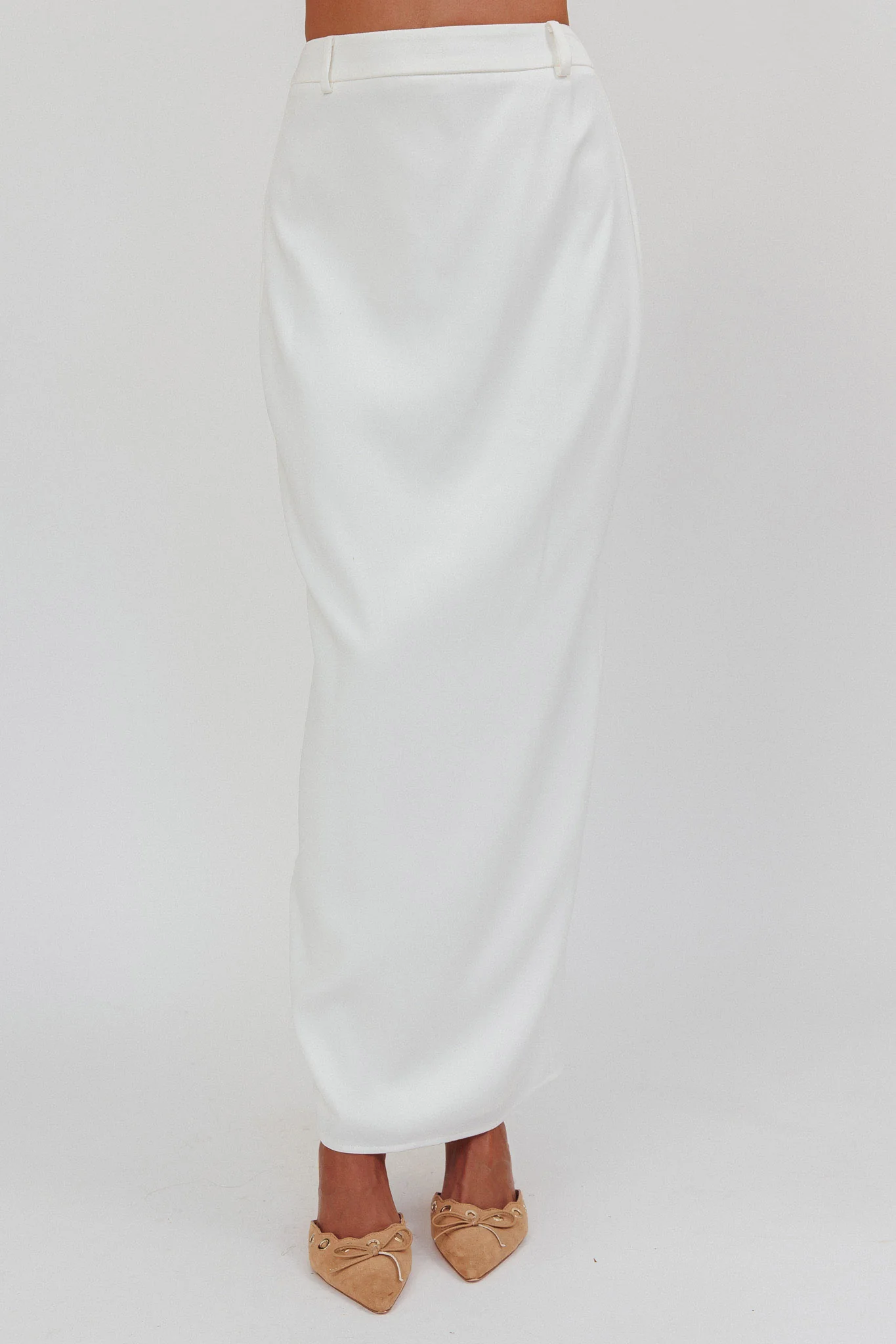 Tammi Faux Pocket Maxi Skirt Off White