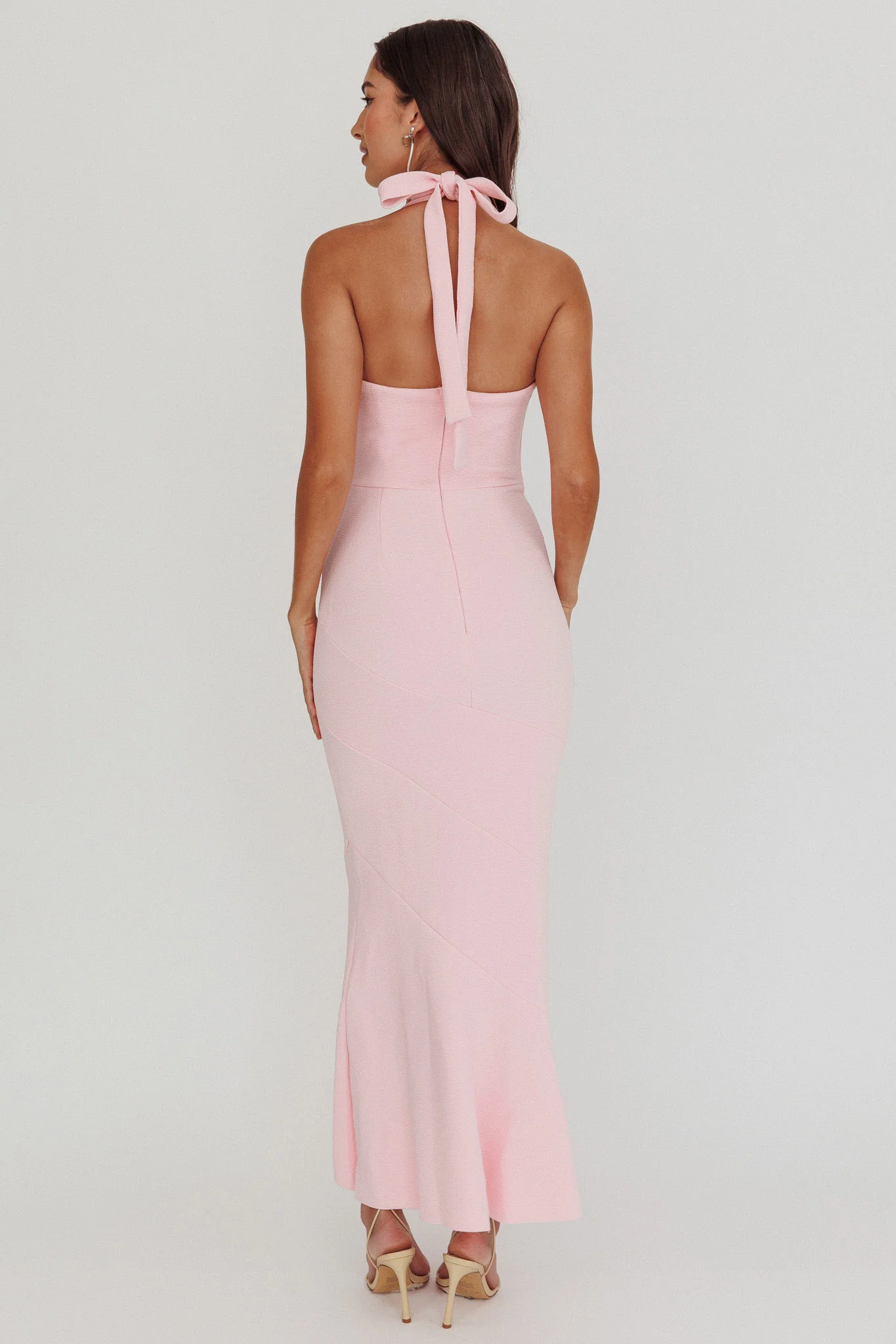 Fire Of Stars Halterneck Midi Dress Pink