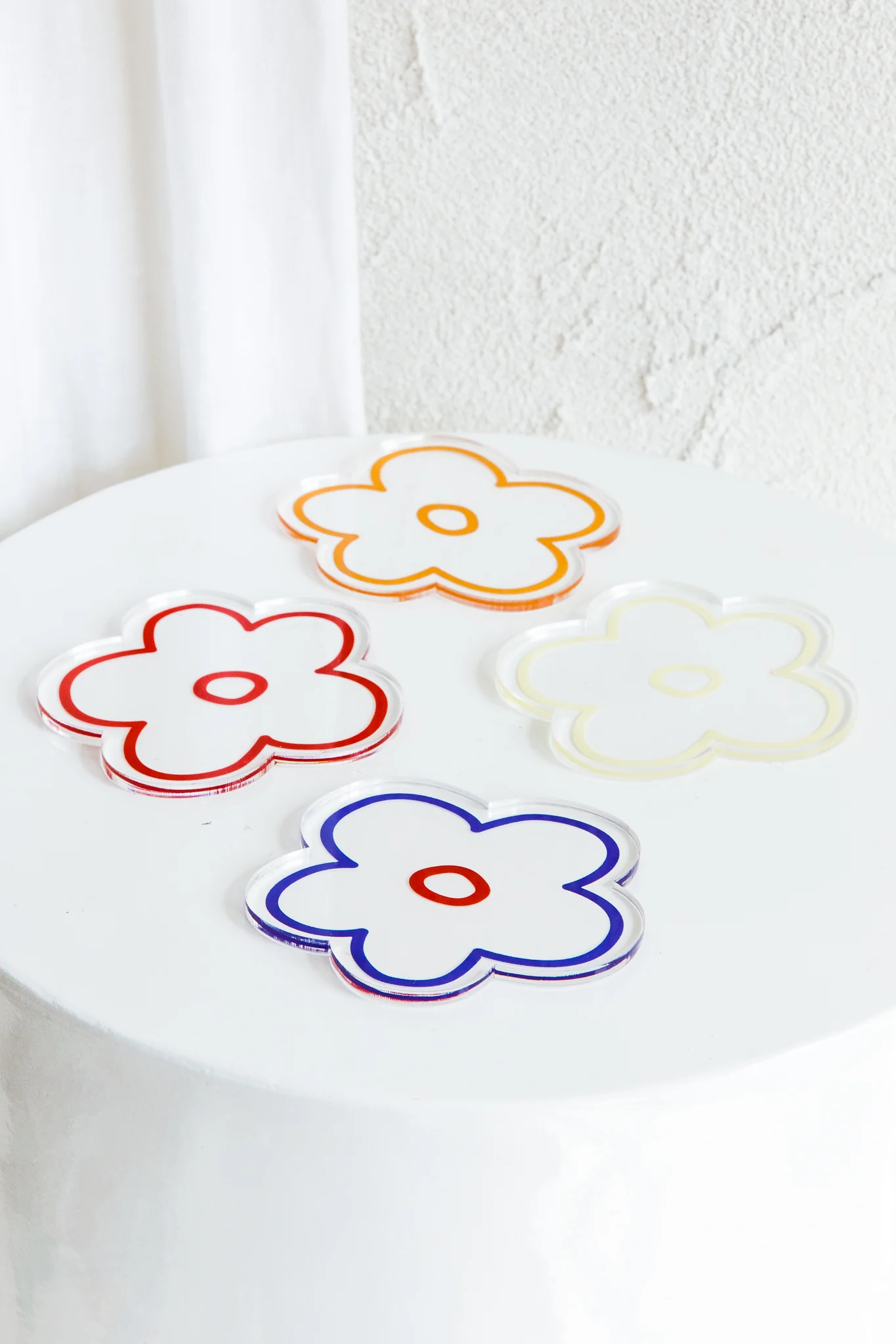 Flower Feeling 4pc Acrylic Coaster Set