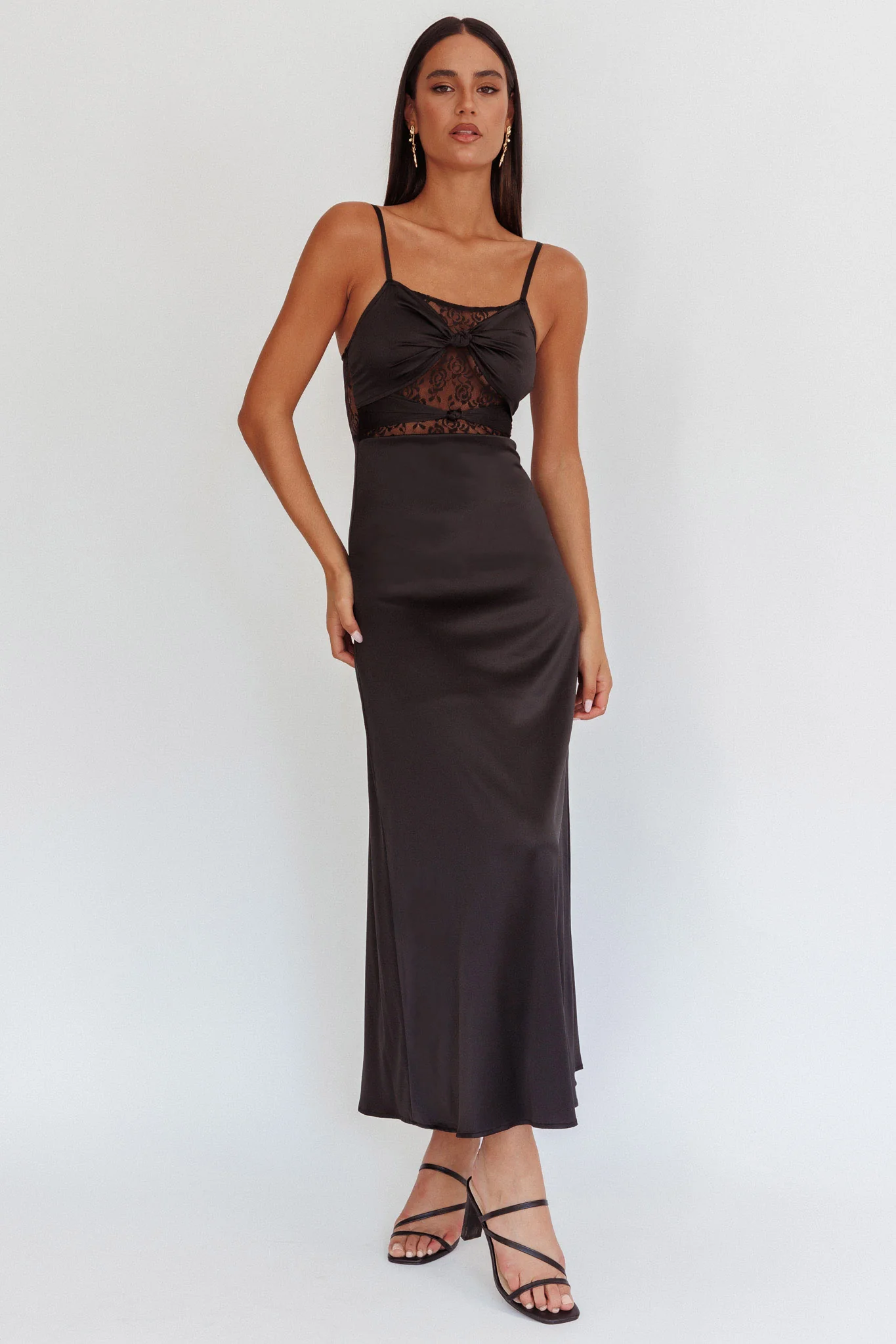 Wyatt Lace Twish Bust Maxi Dress Black