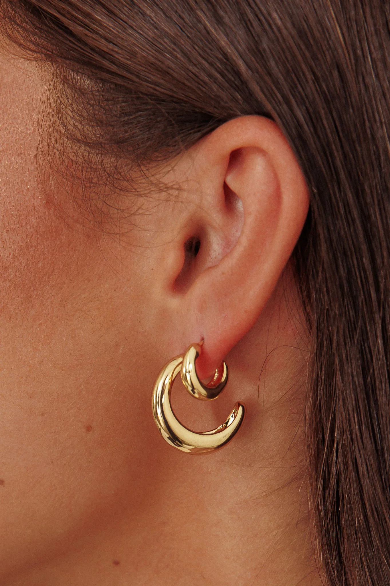 Cece Half-Hoop Earrings Set Gold Plated