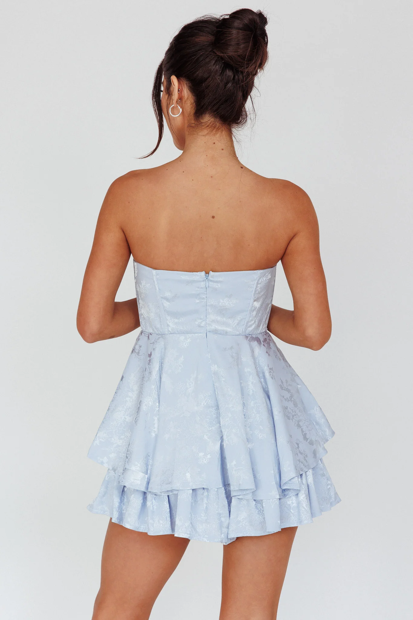 Angel Sky Gathered Bust Romper Dust Blue