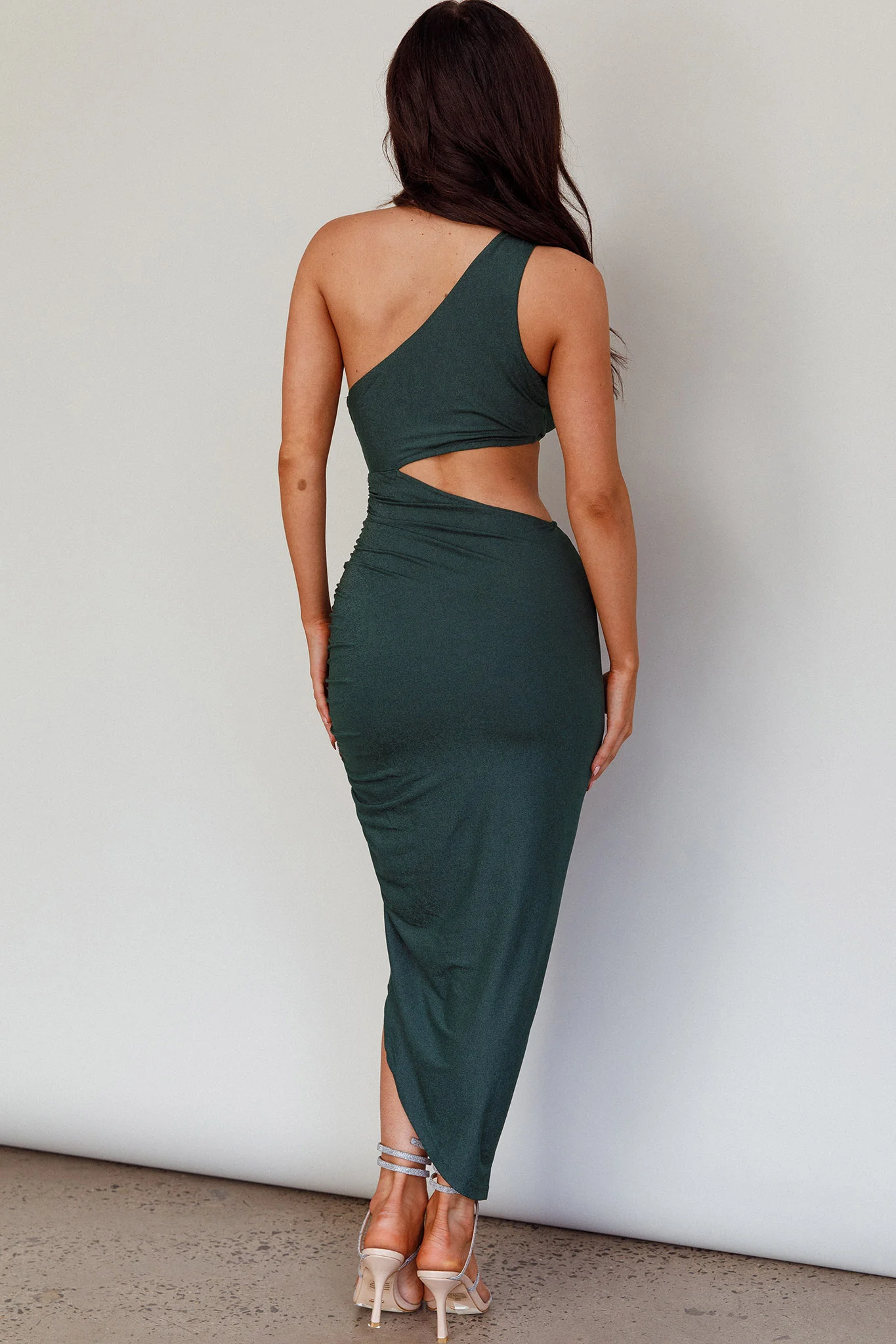 Kiki Cut-Out Bodycon Midi Dress Forest Green