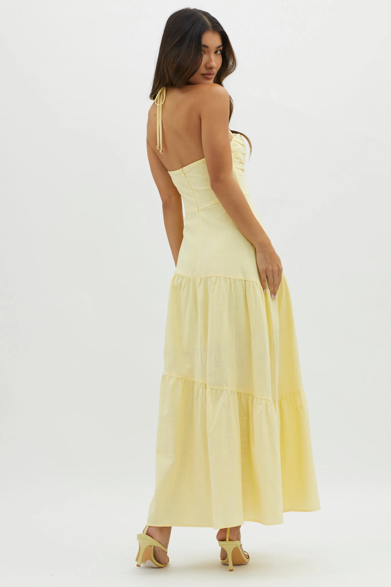 Bondi Rose Decoration Maxi Dress Lemon