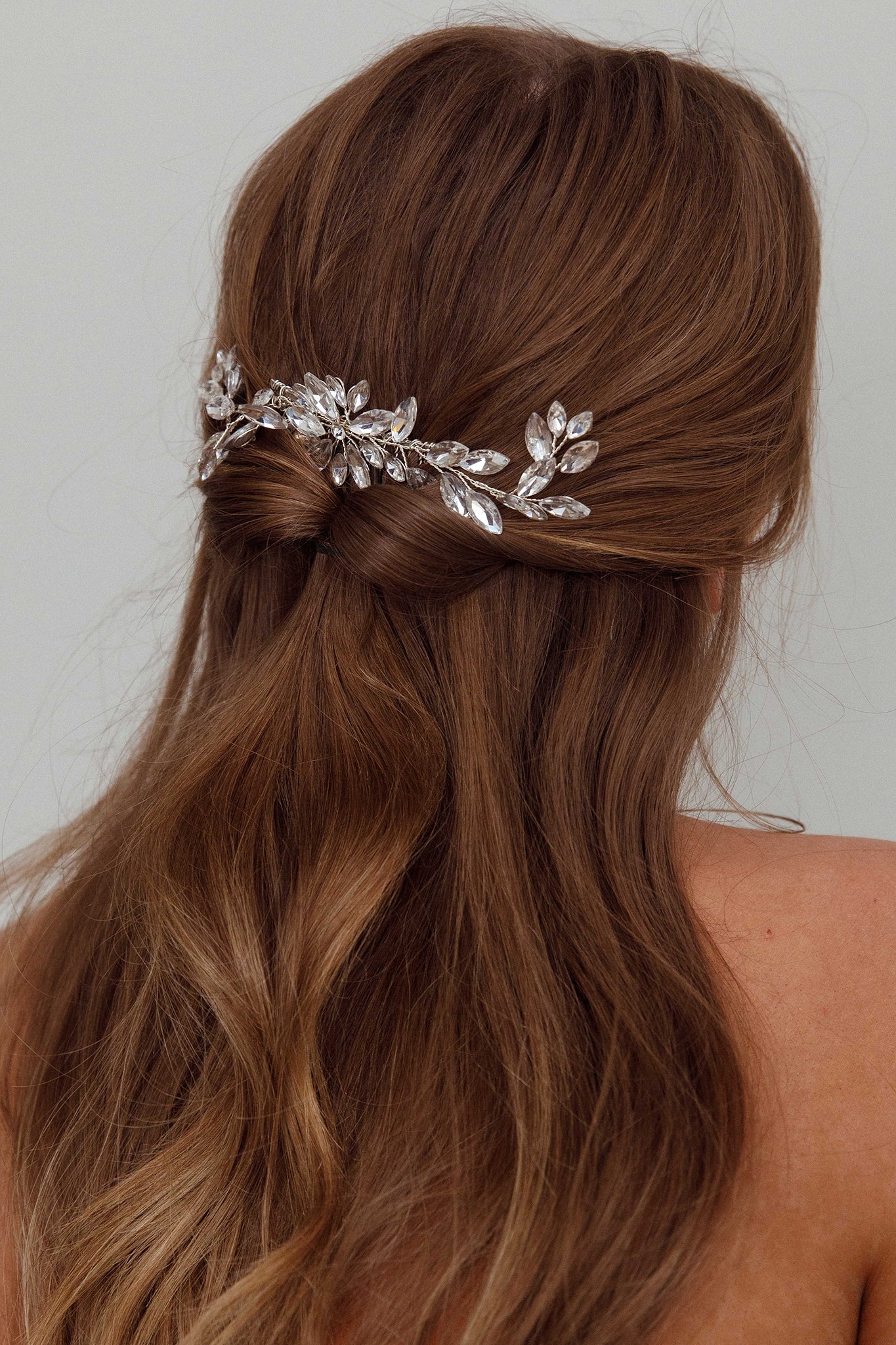 Flower & Crystal Hair Comb