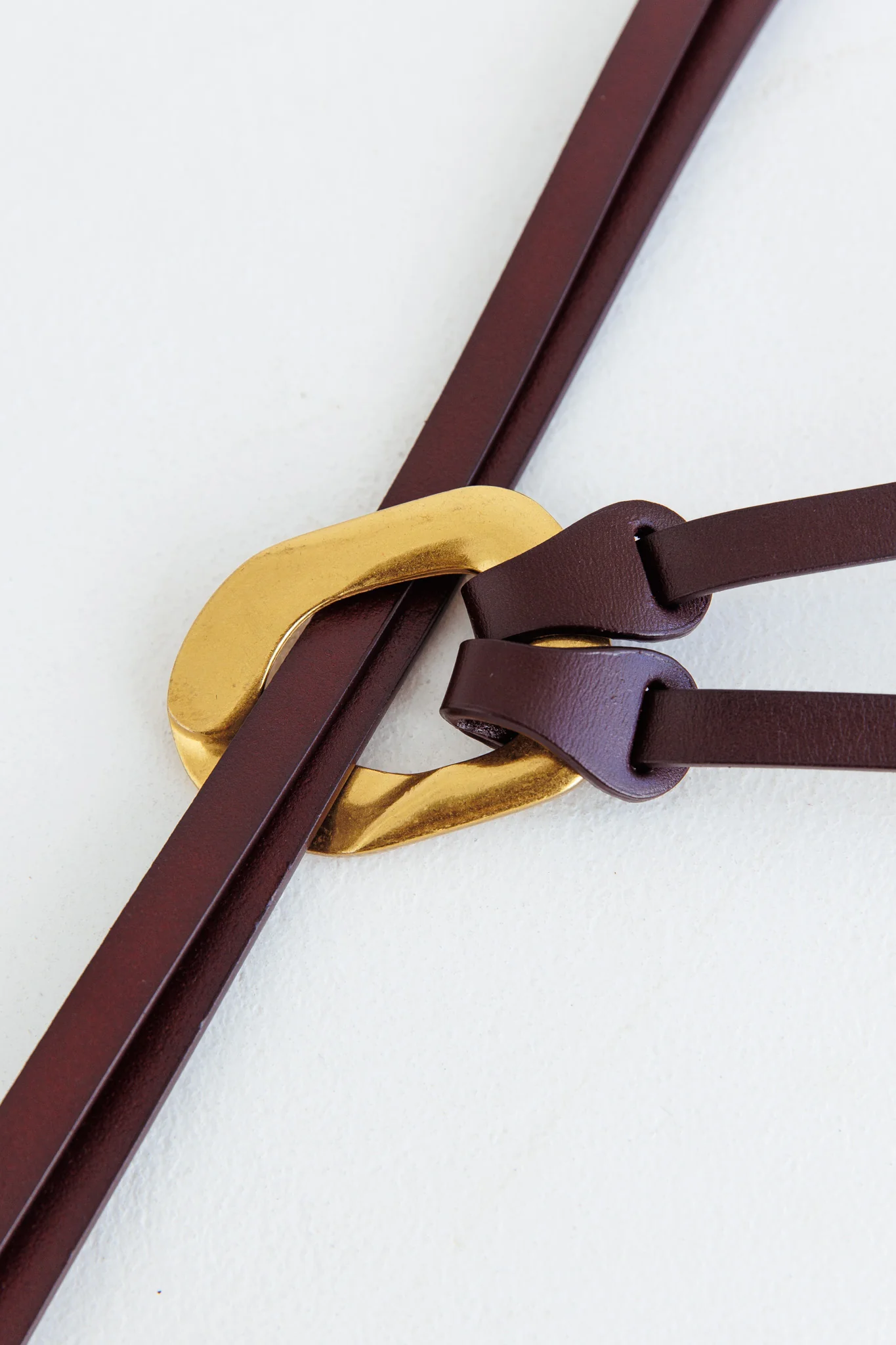 Lyan Gold Buckle Belt Brown