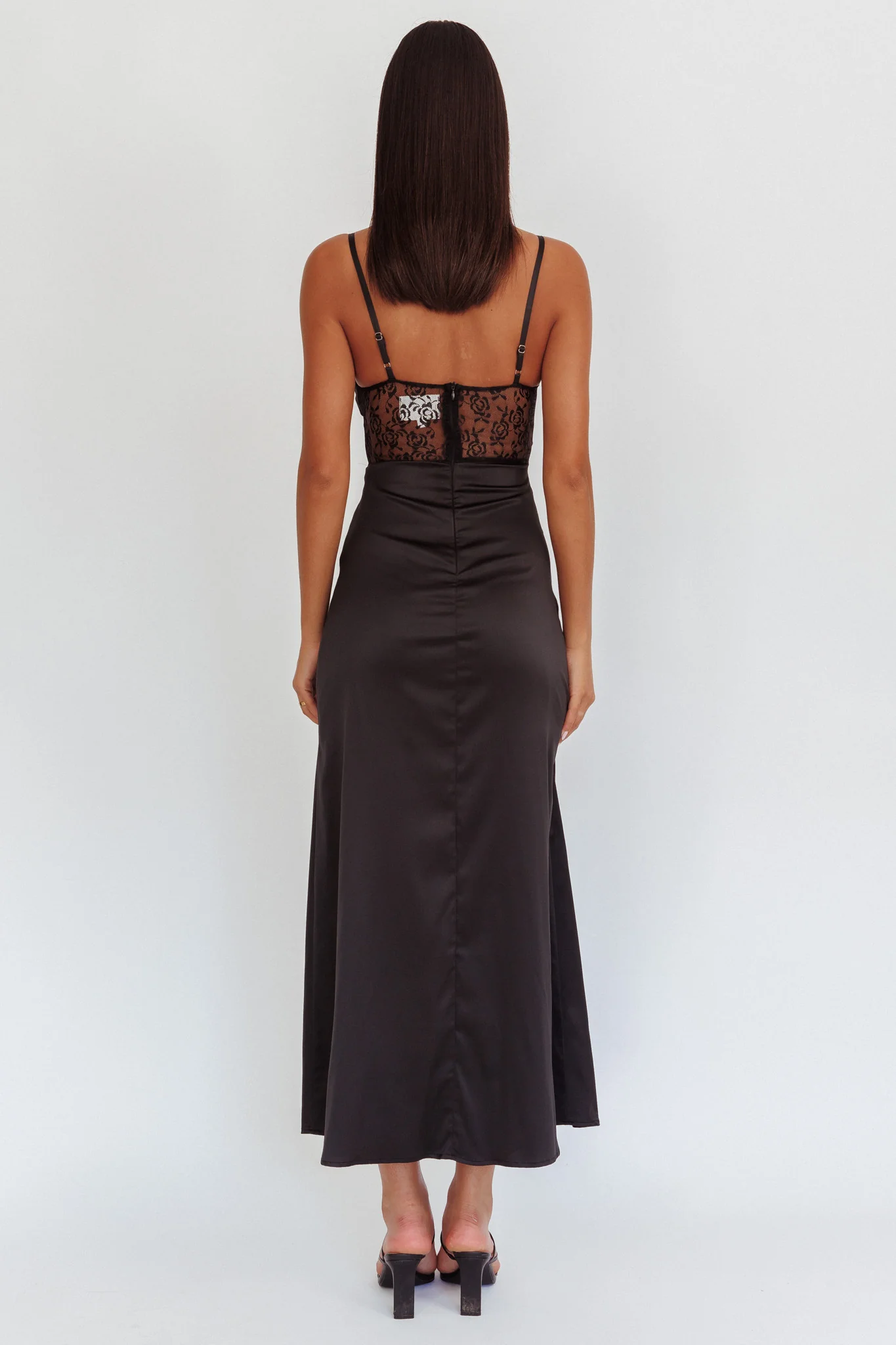 Wyatt Lace Twish Bust Maxi Dress Black