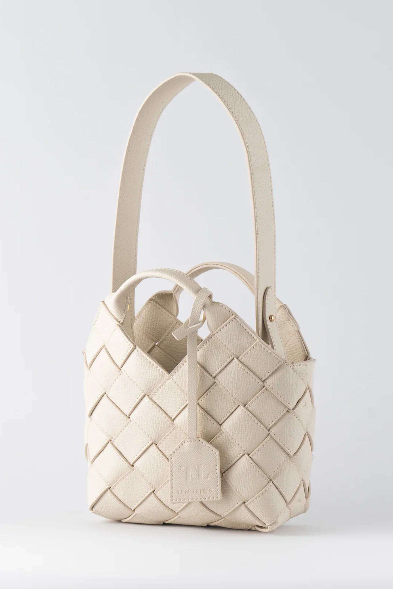TEN TONES Clementine Woven Mini Tote Cream