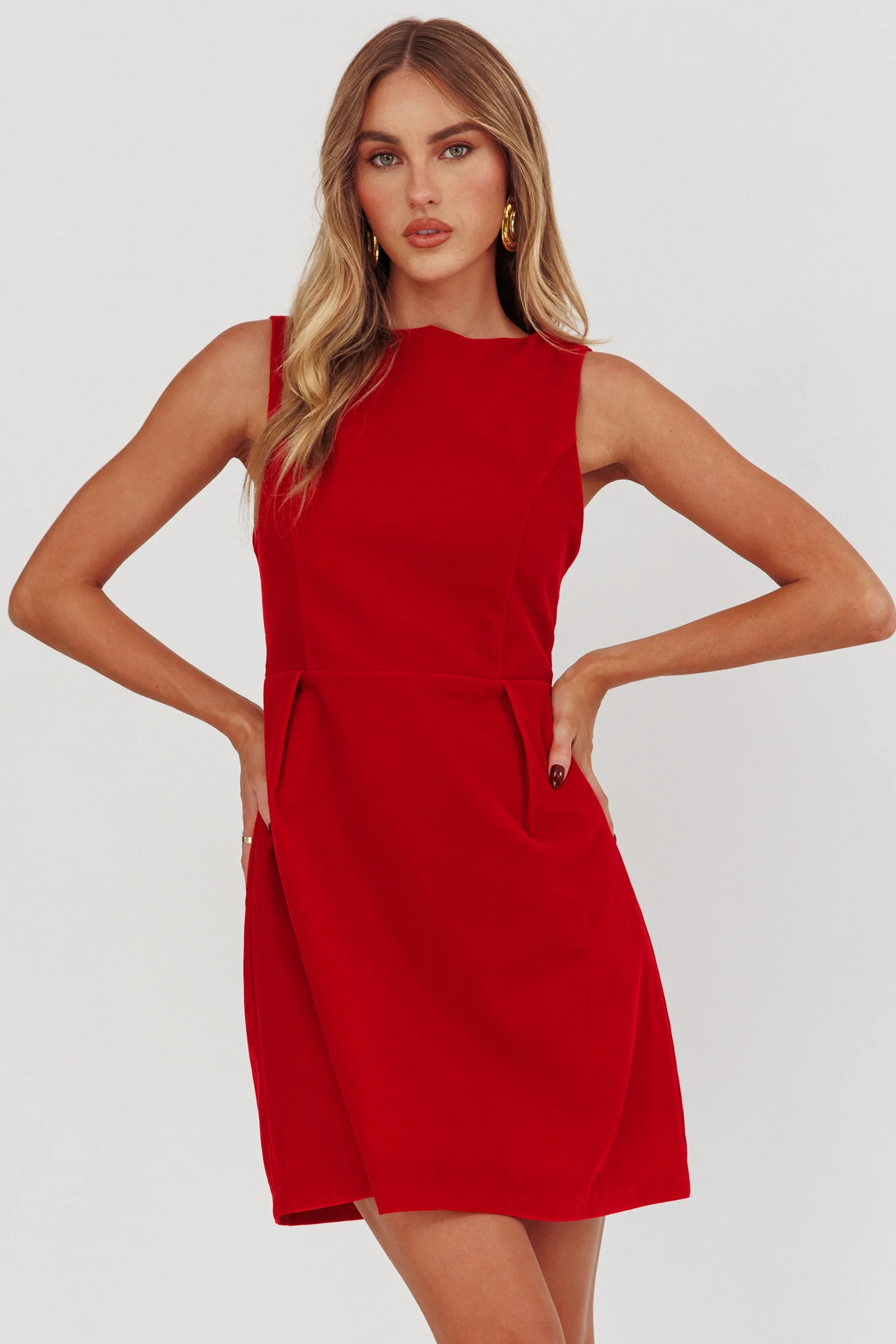 Unrequited Bow Back Mini Dress Red/Pink