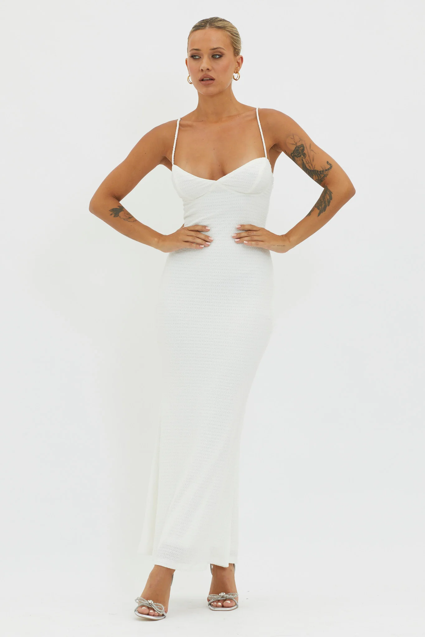 Lennox Elastic Back Bodycon Dress White