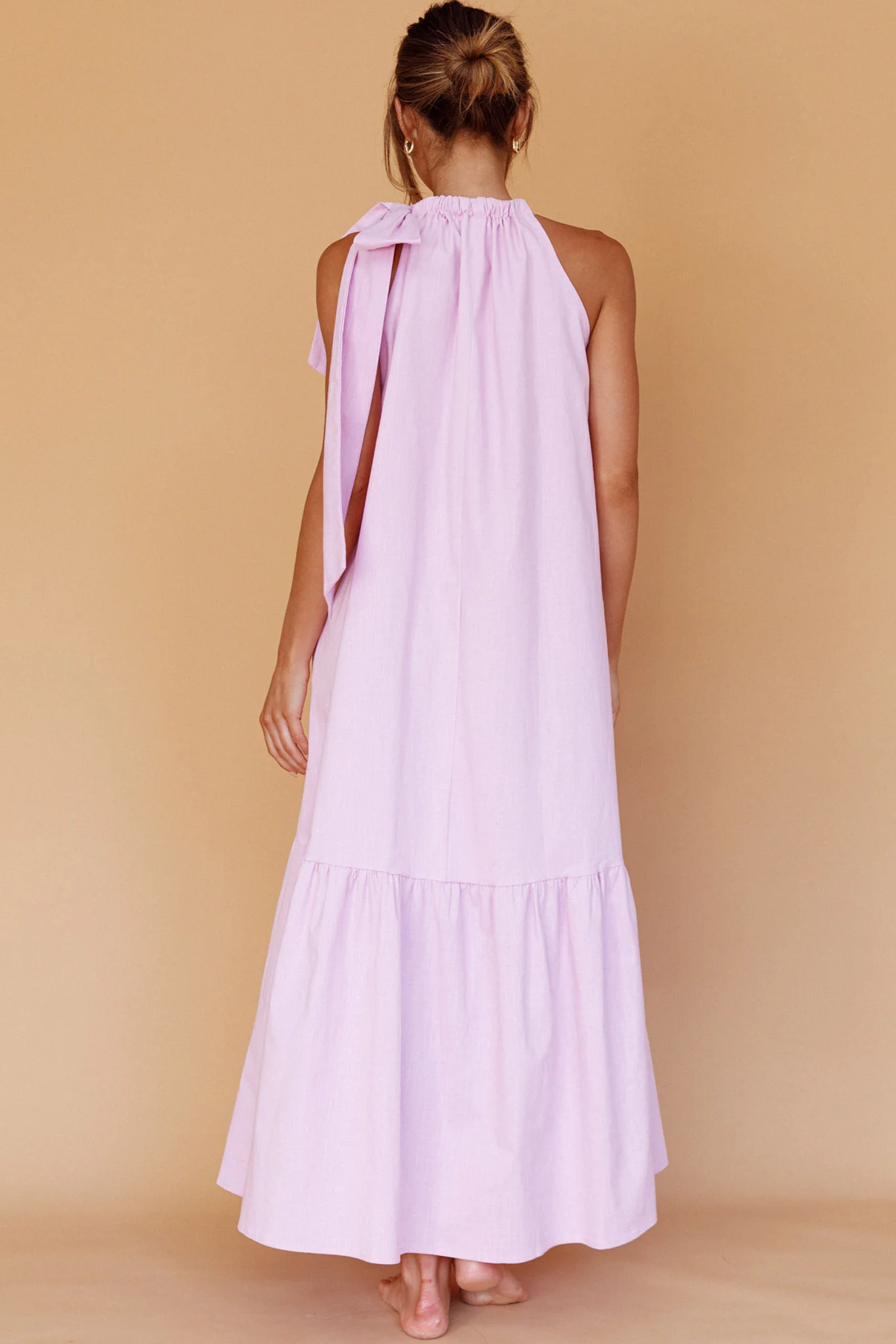 Cruise Shoulder Tie Maxi Dress Lilac