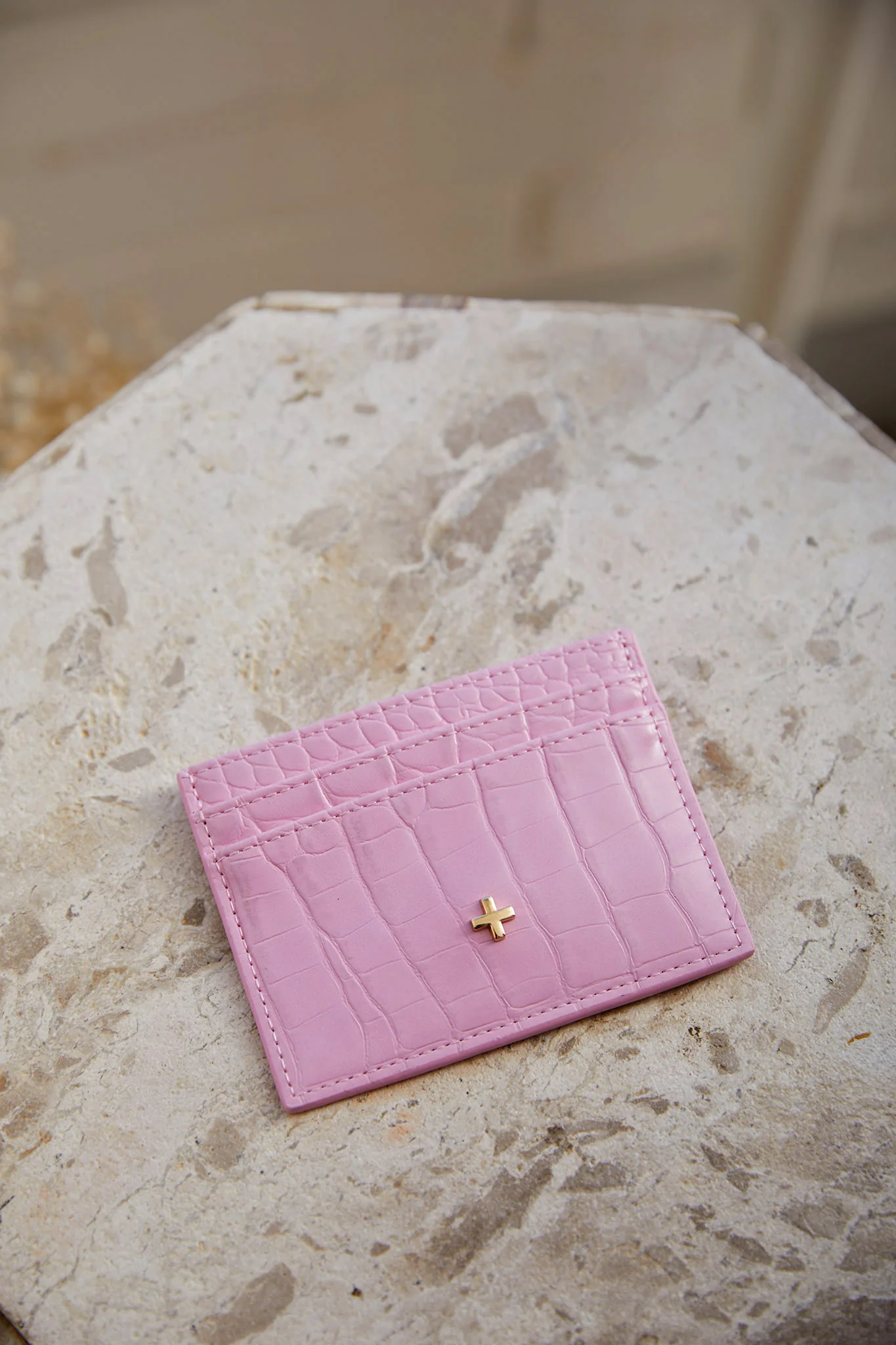 Peta And Jain Izzy Embossed Card Holder Pink