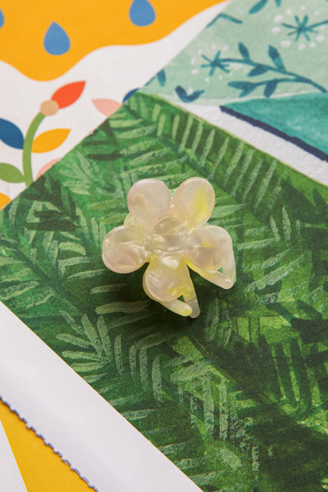 Blossom Flower Hair Clip Yellow