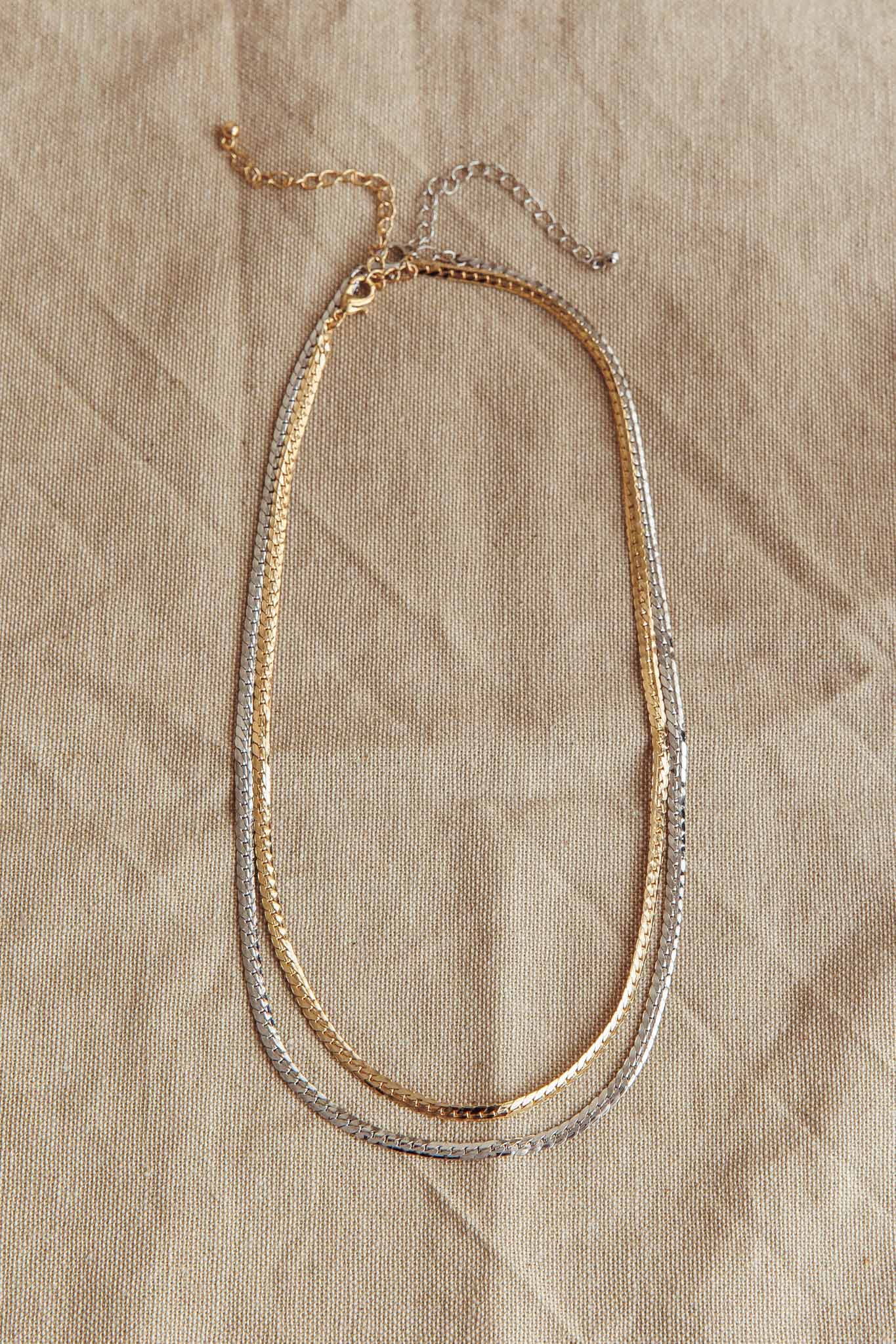 Dannielle Flat Link Chain Set Two-Tone Mixed