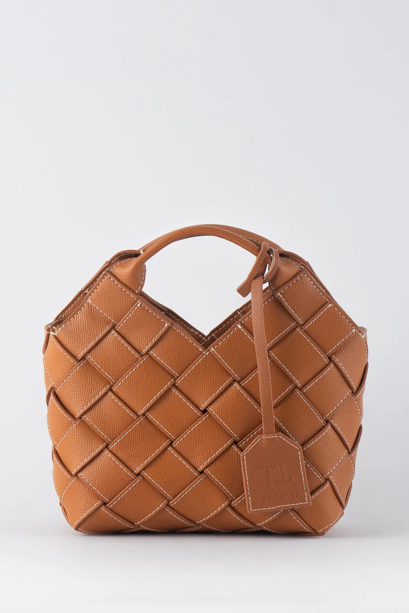 TEN TONES Clementine Woven Mini Tote Orange