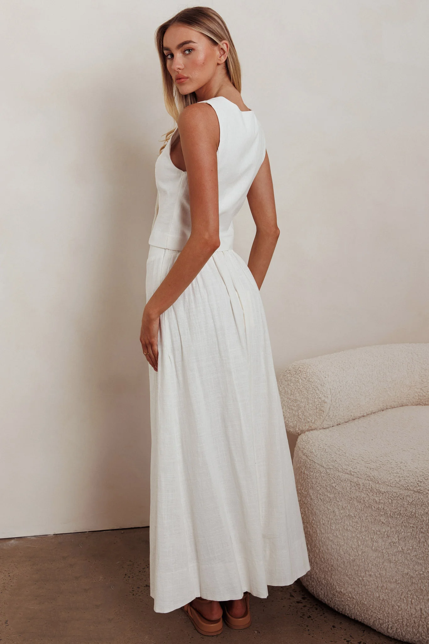 Payday A-Line Maxi Skirt Off White