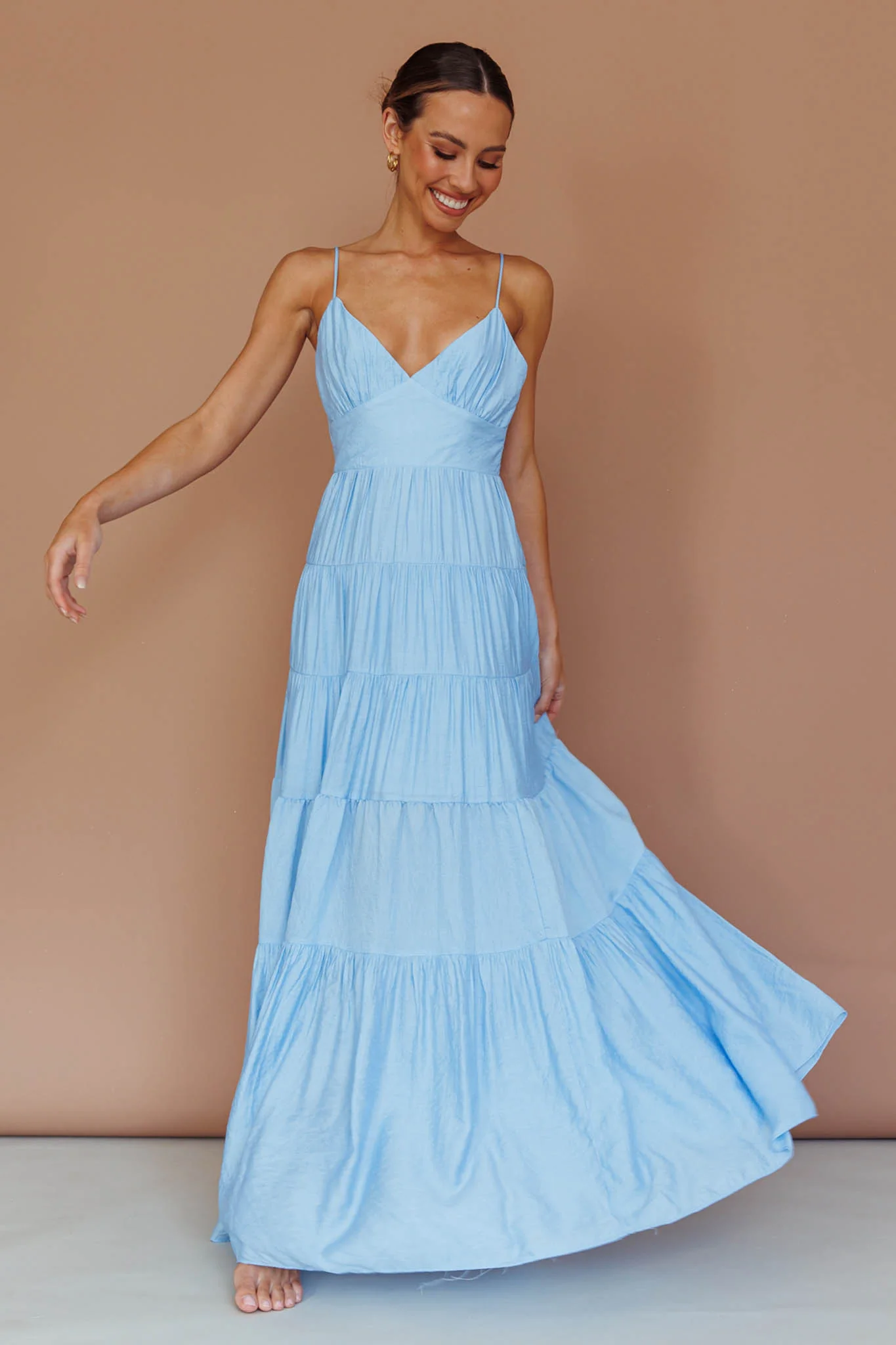 Main Attraction Cami Strap Maxi Dress Blue