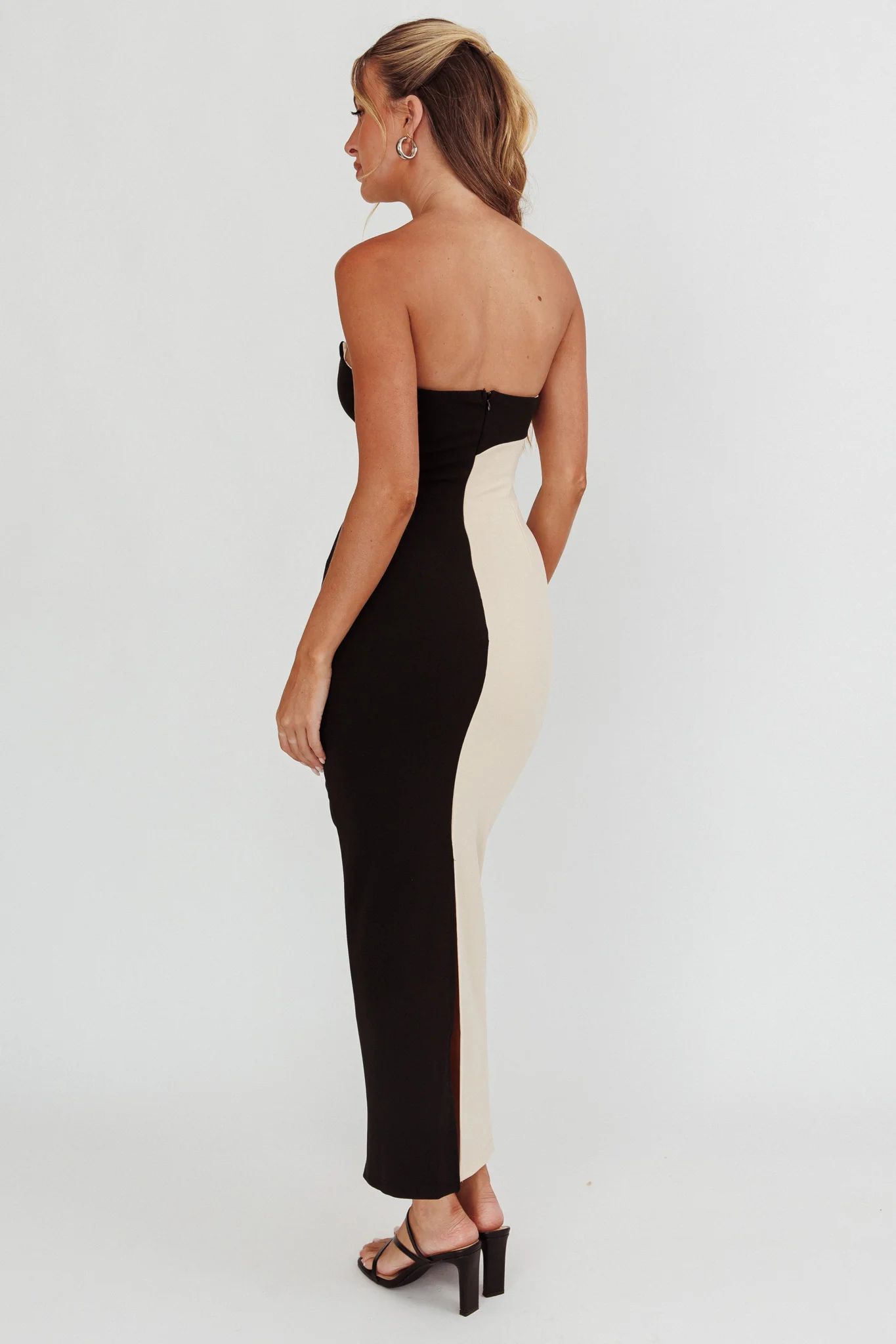 Regent Strapless Maxi Dress Black/Beige