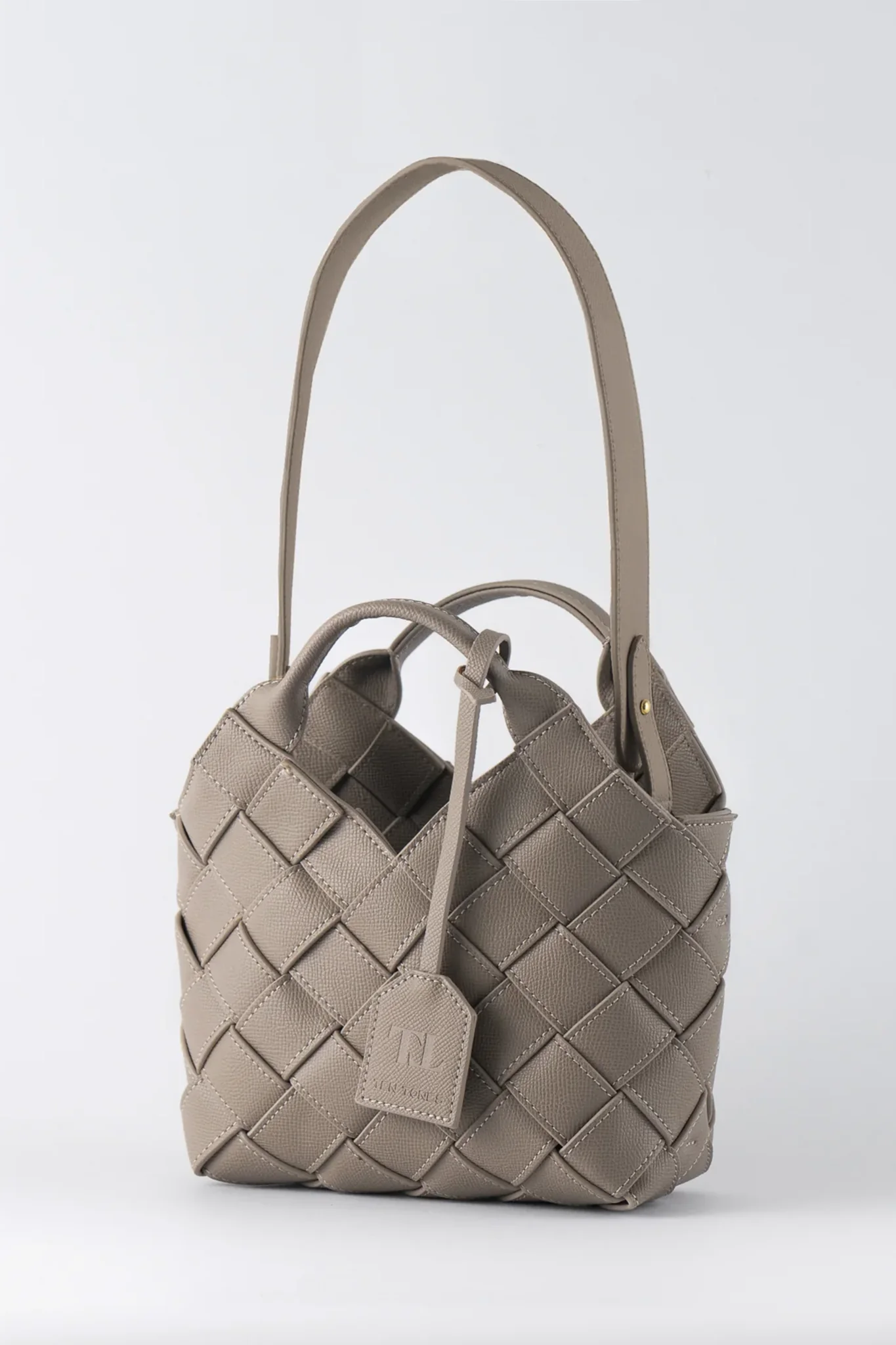TEN TONES Clementine Woven Mini Tote Beige