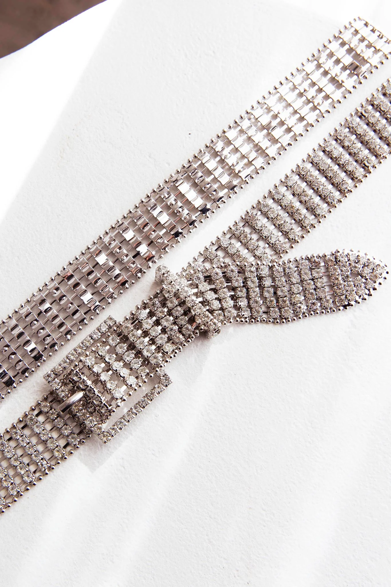 Jolene Rhinestone Belt Silver