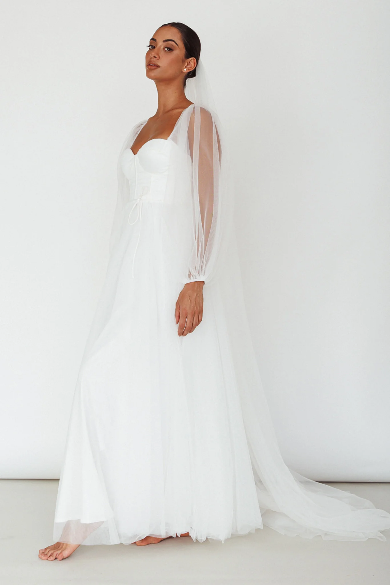 Fairytale Dream Sheer Sleeve Maxi Dress White