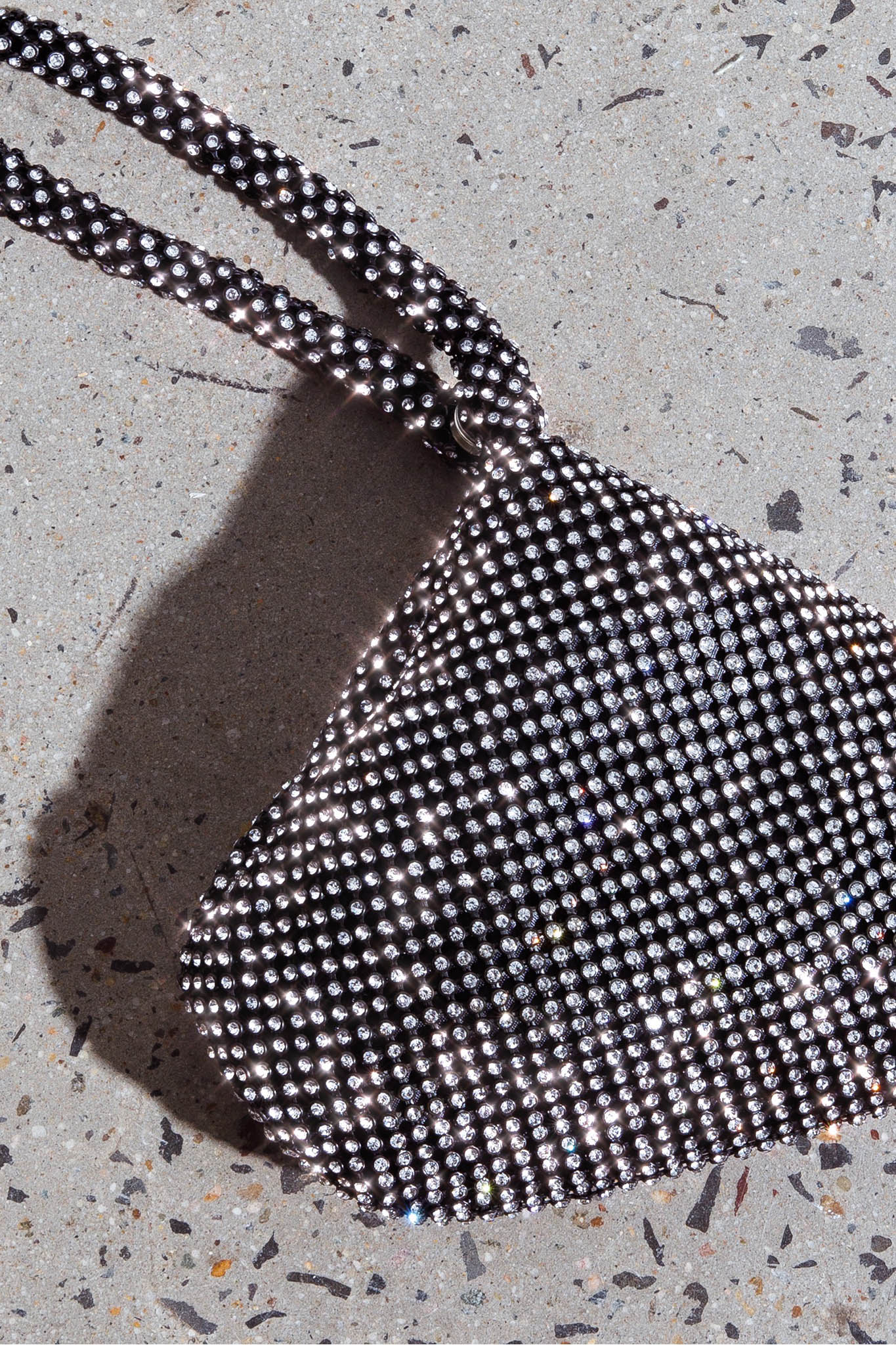 Amore Diamante Mesh Bag Black