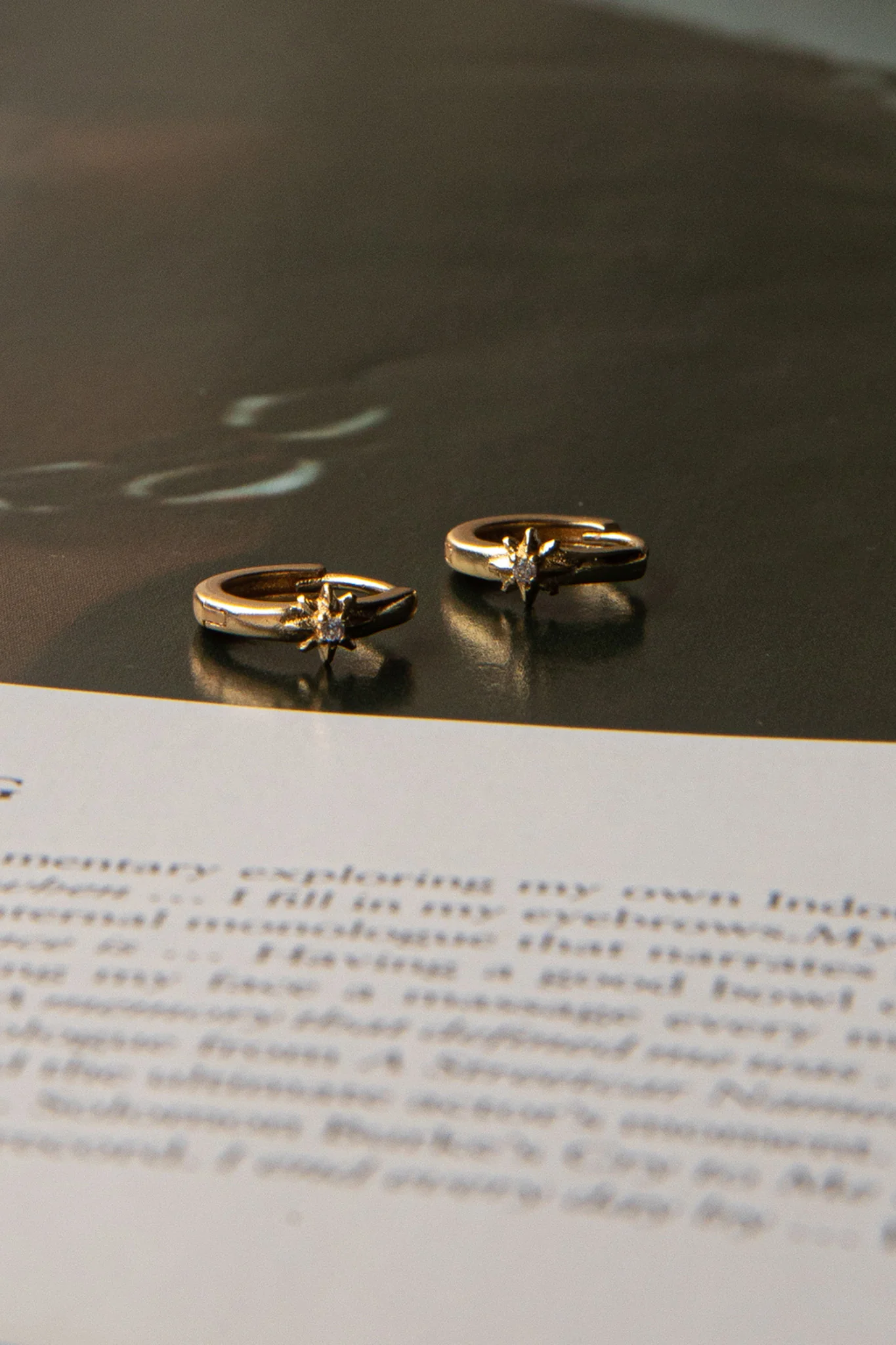 Starlight Diamante Hoop Earrings Gold