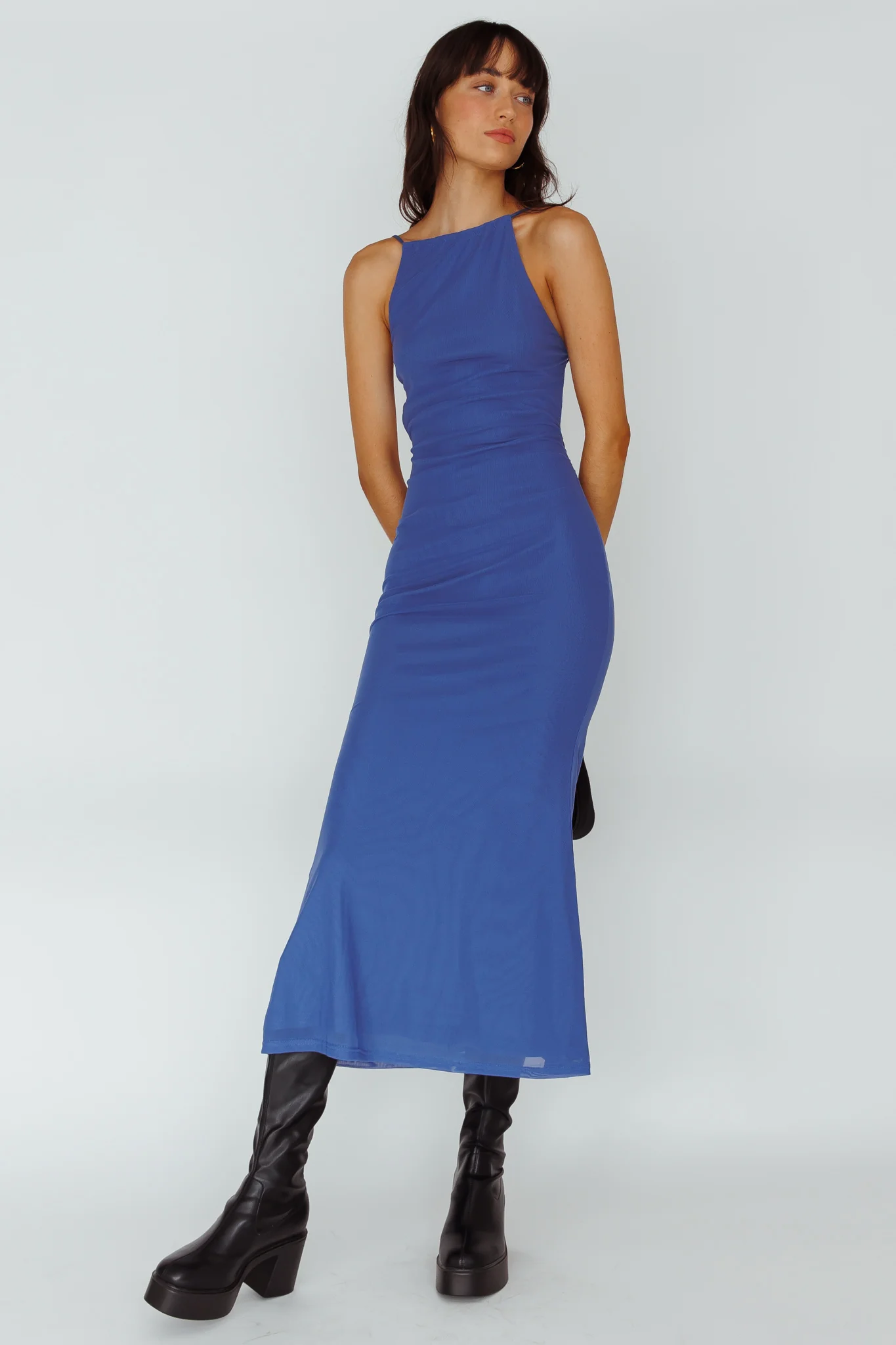 Genova Strappy Back Maxi Dress Midnight Blue