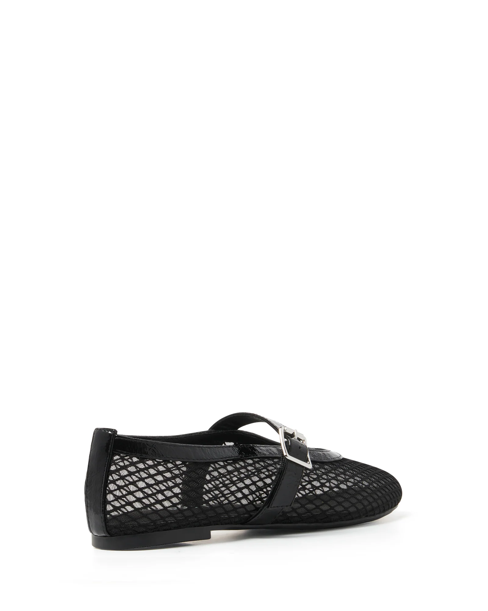 THERAPY Addie Ballet Flat Crinkle Patent Black