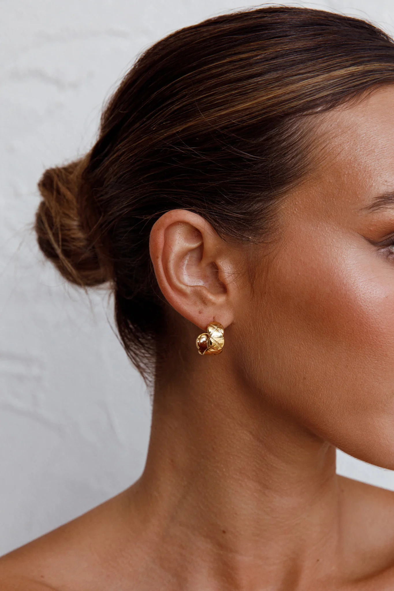 Symphony Woven Open Hoop Earrings Gold