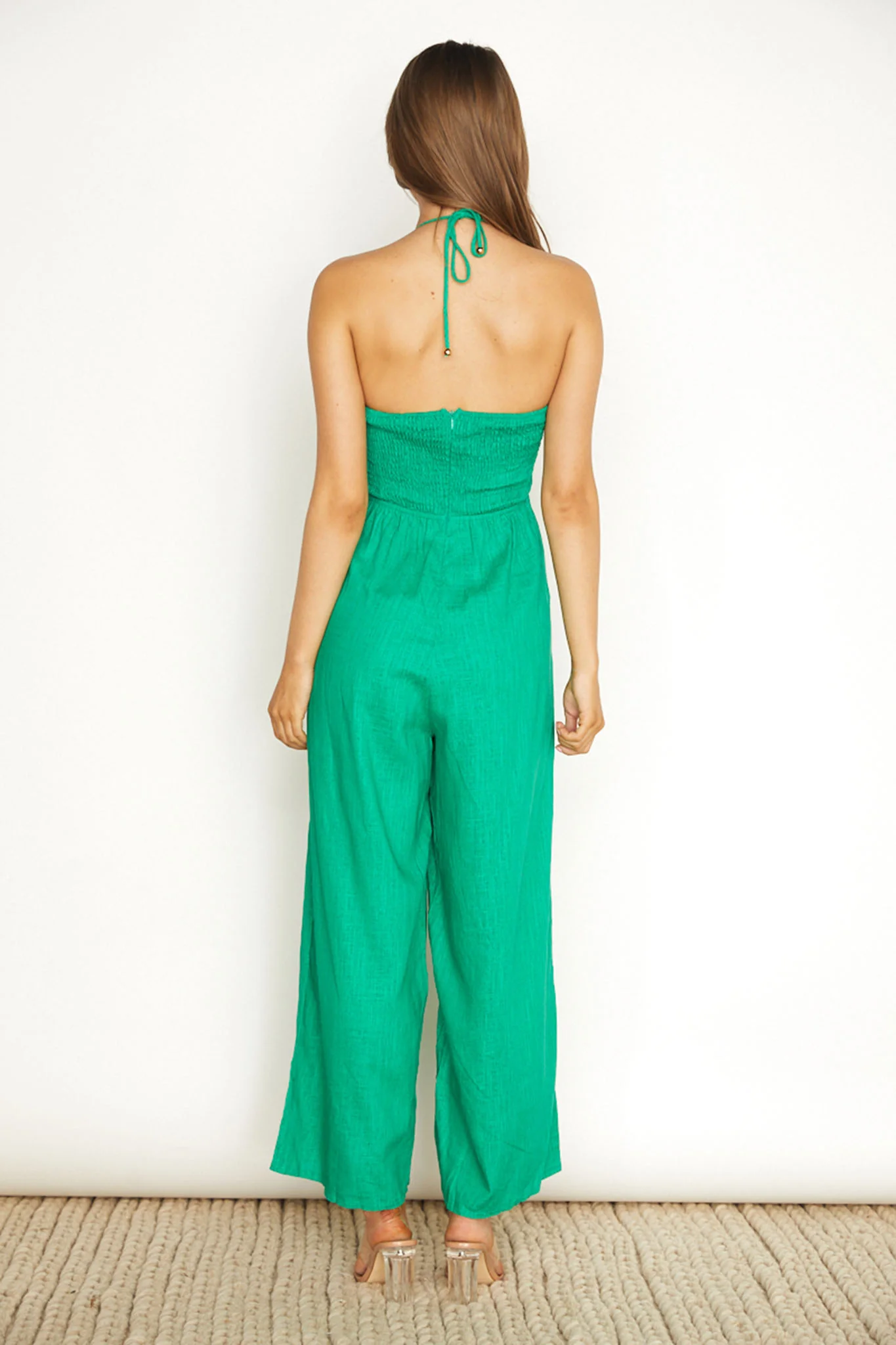 Maravilhosa Keyhole Halter Jumpsuit Green
