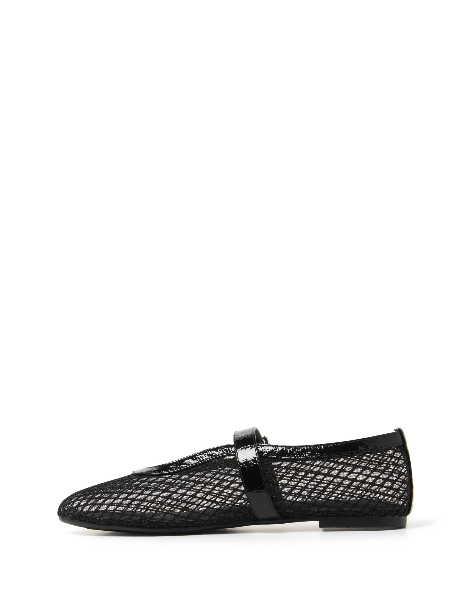 THERAPY Addie Ballet Flat Crinkle Patent Black