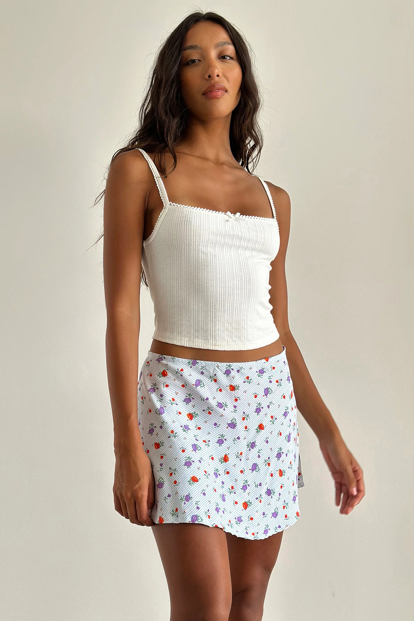 Mckenna Mini Skirt Blue Floral