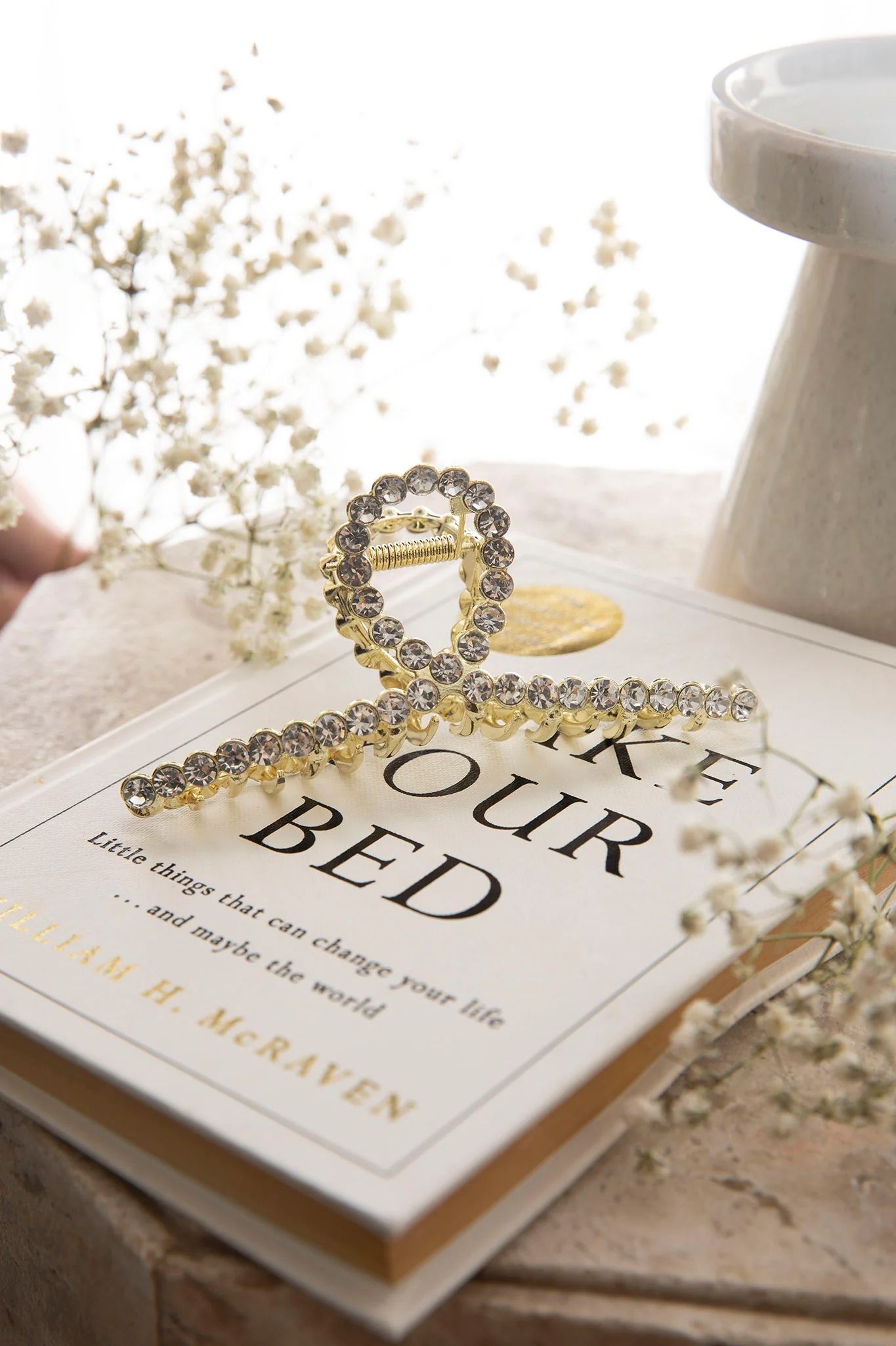 Mia Rhinestone Twist Hair Clip Gold