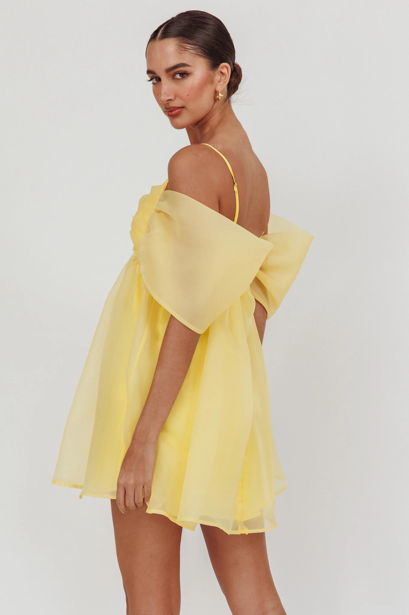 Little Liar Organza Mini Dress Yellow