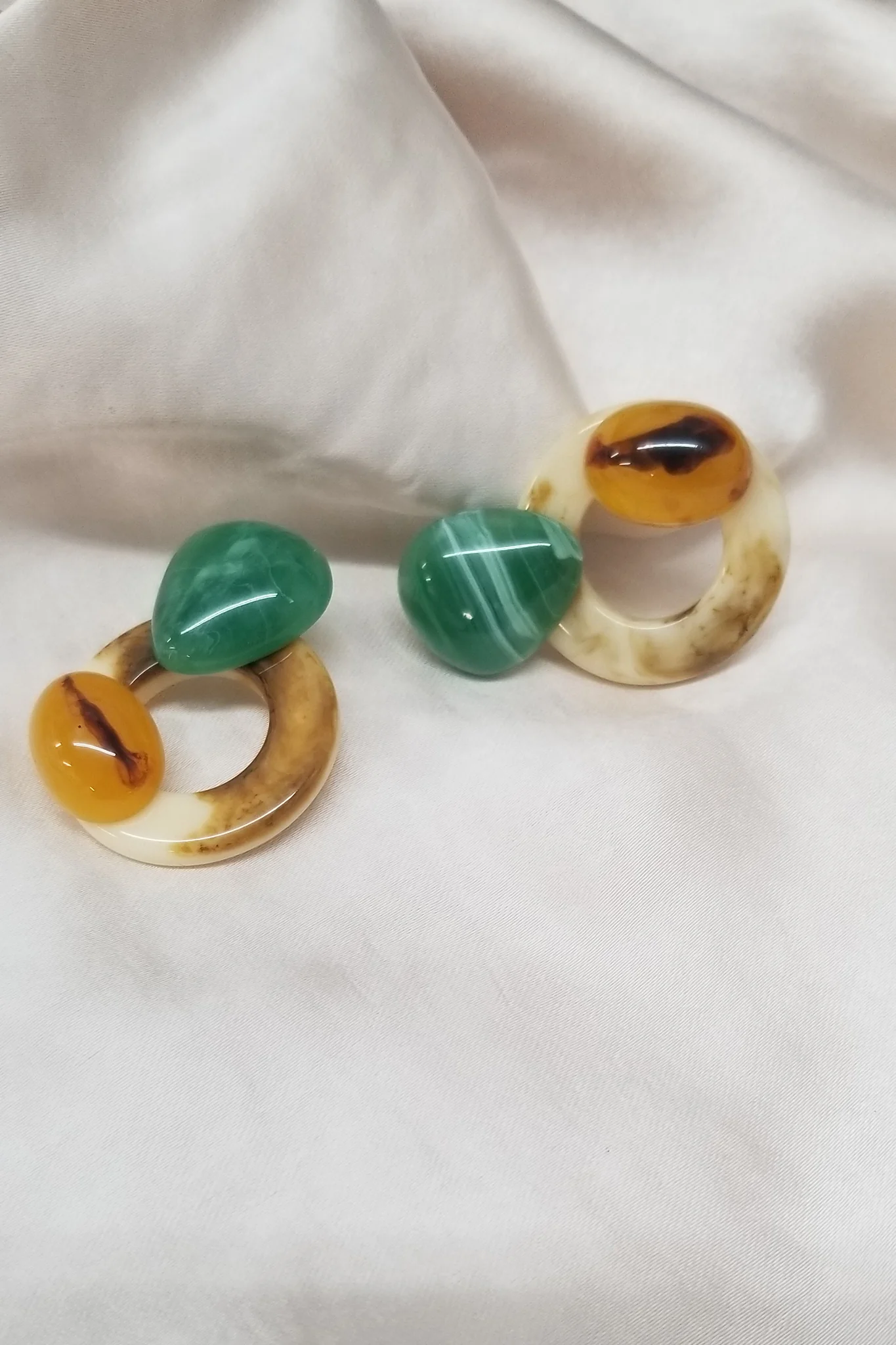 Mozambique Geometric Earrings Tan