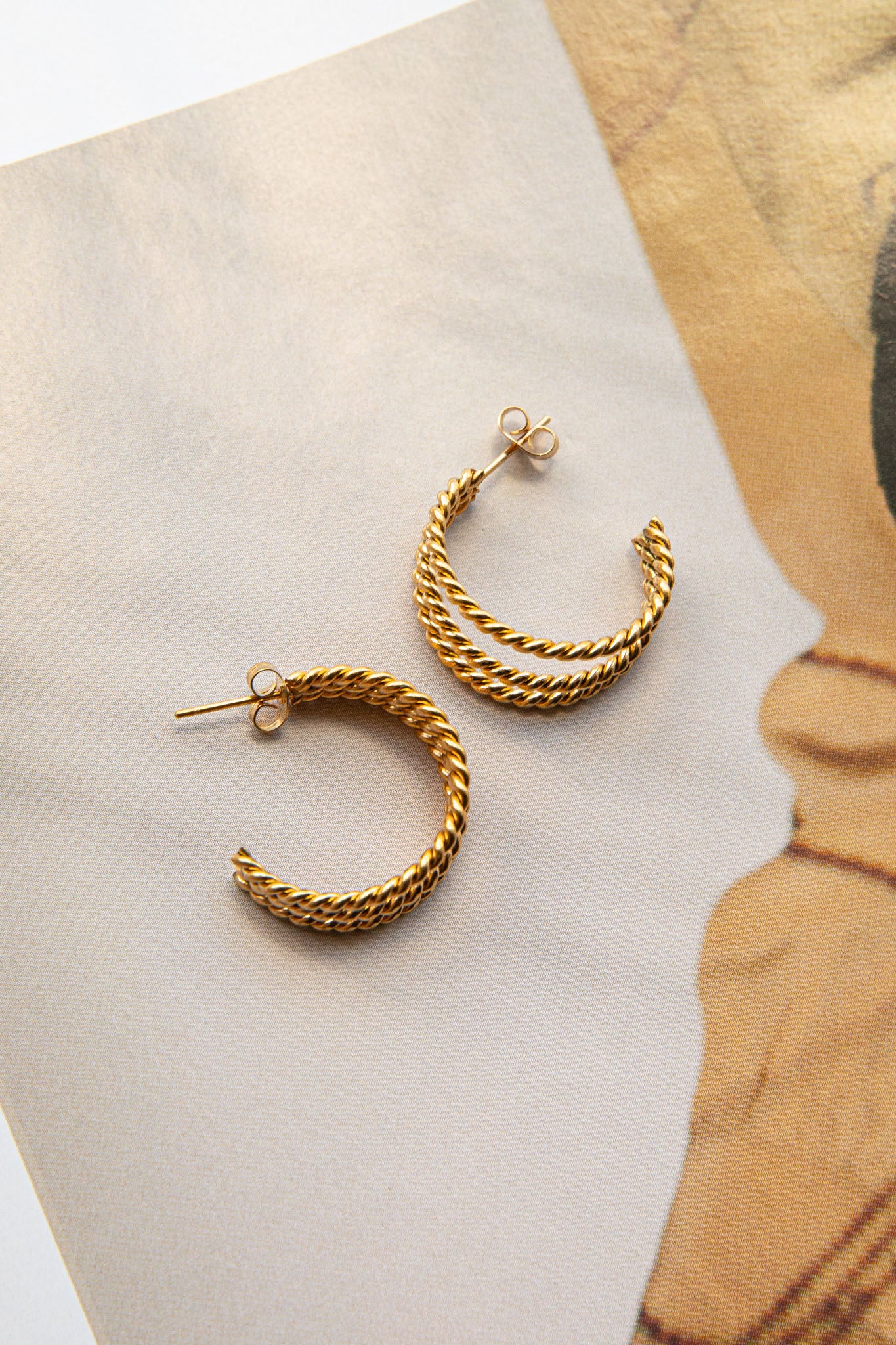San Francisco Triple Open Hoop Earrings Gold