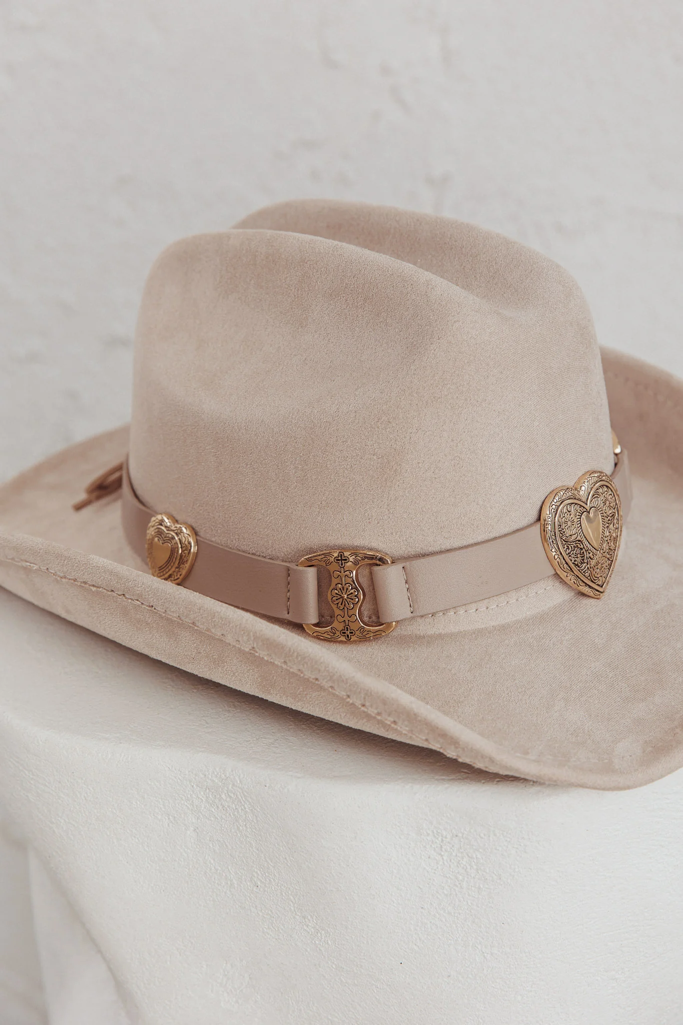 Longhorn Heart Decoration Cowboy Hat Khaki