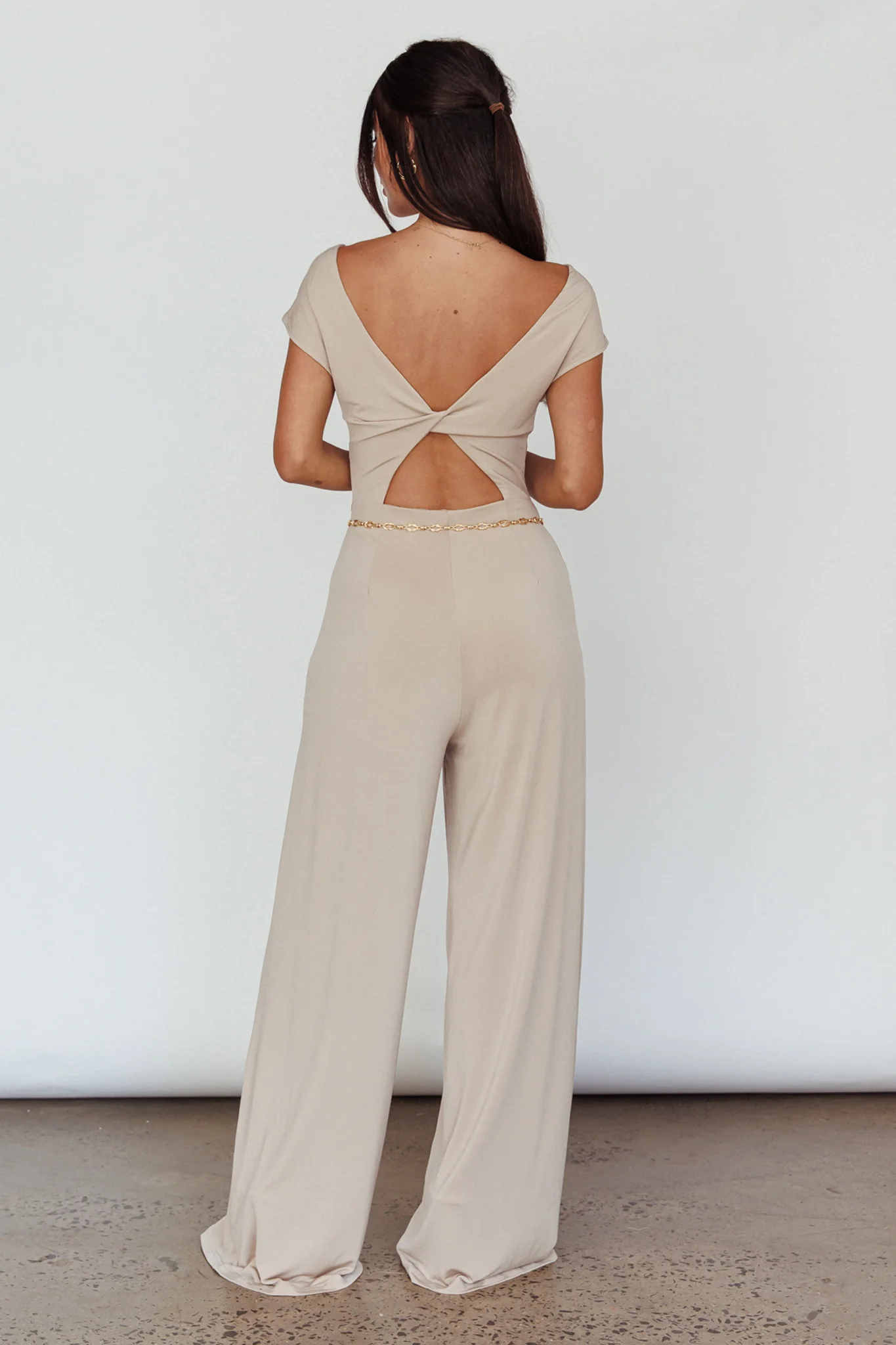 Lucinda Twist Back Jumpsuit Oat