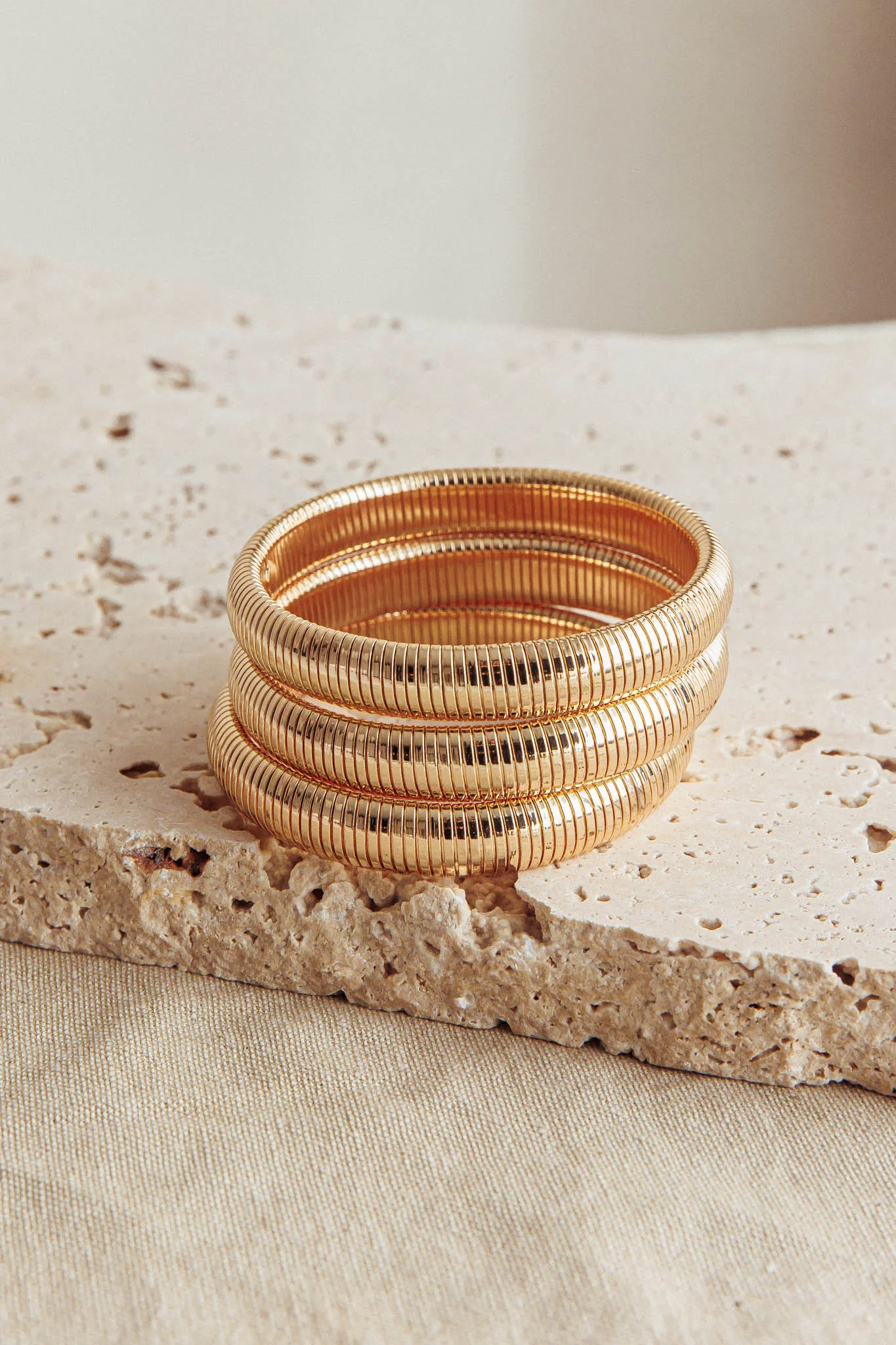 Oliver Stretch Bangles Set Dark Gold