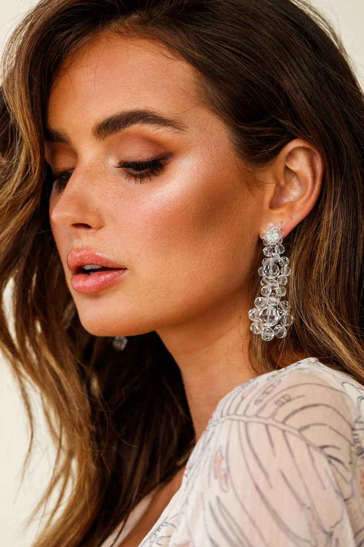 Don't Wait Up Beaded Earrings Clear