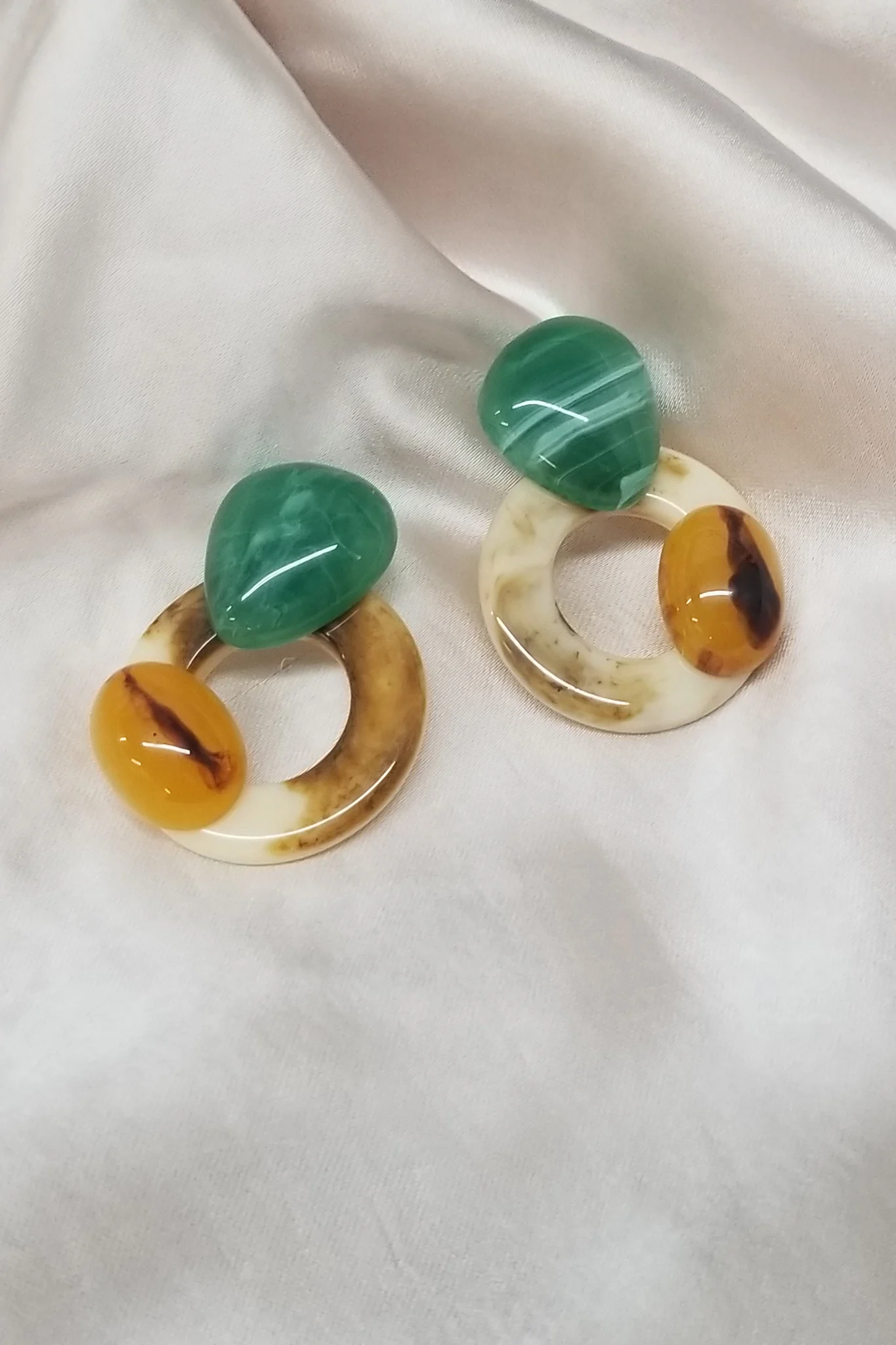 Mozambique Geometric Earrings Tan