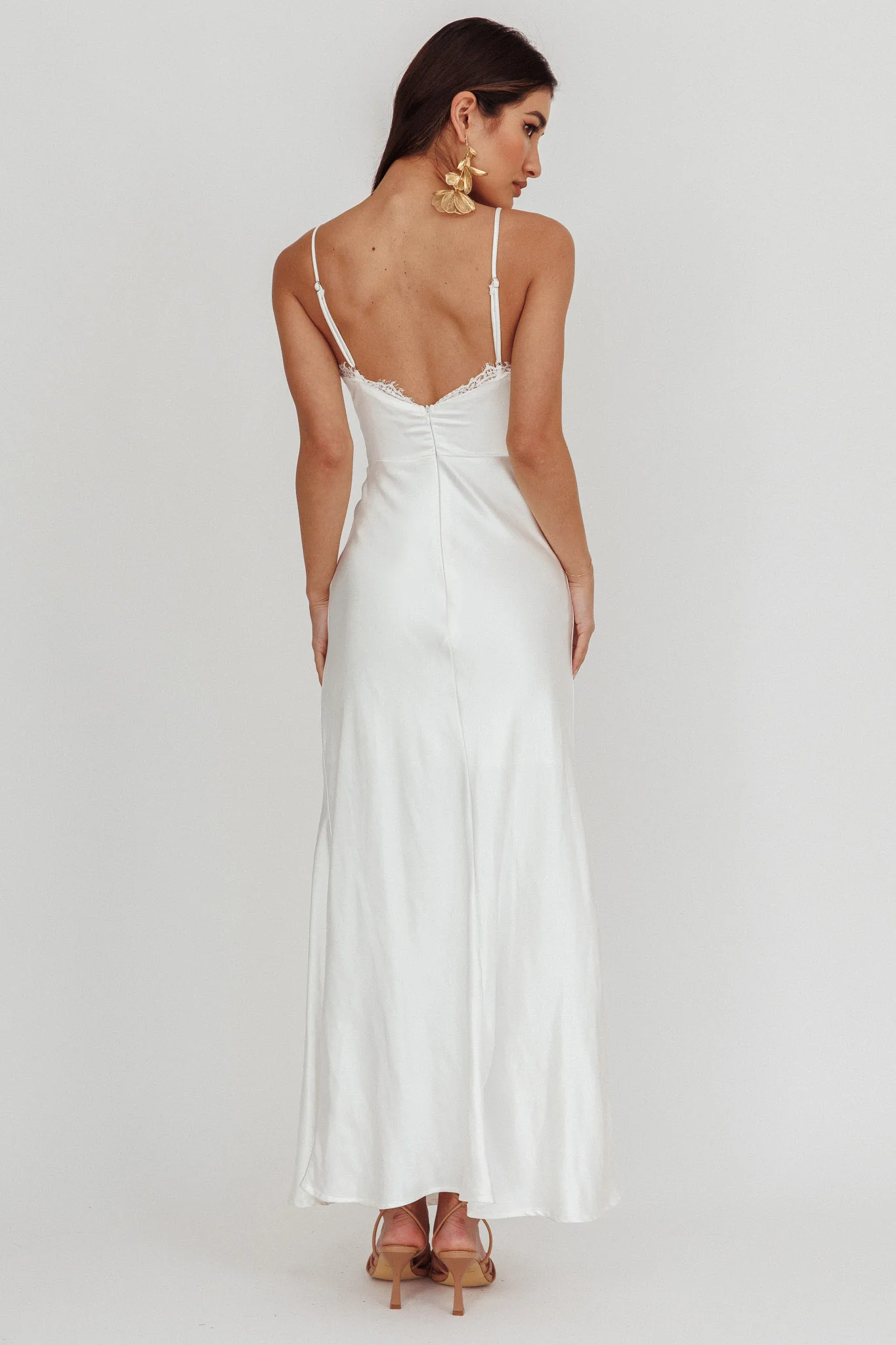 Our Story Surplice Neckline Maxi Dress Off White