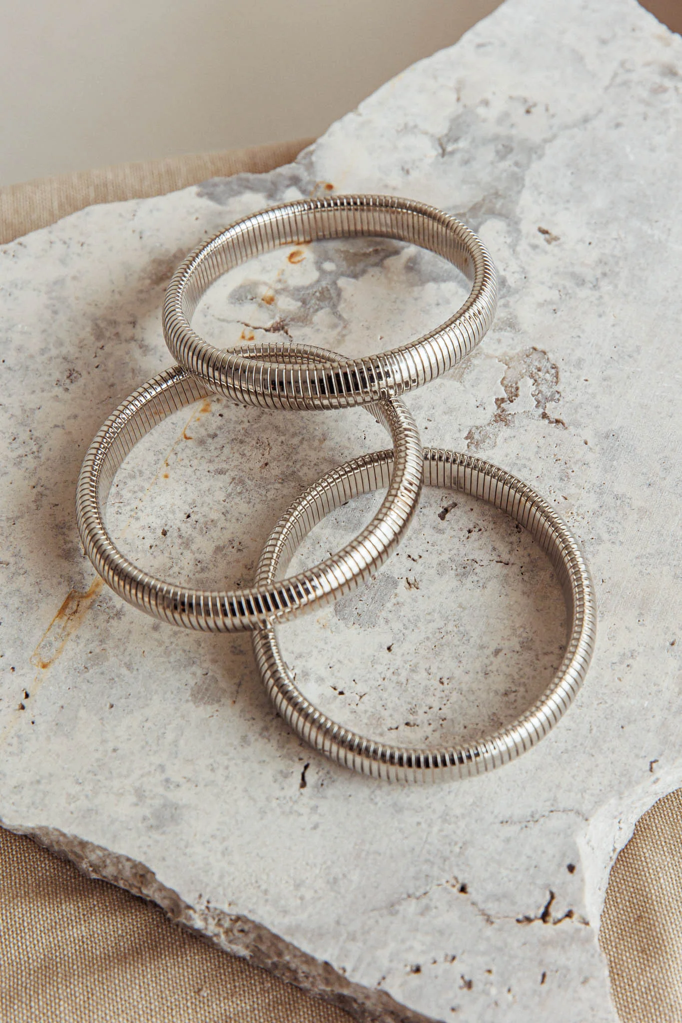 Oliver Stretch Bangles Set Dark Silver