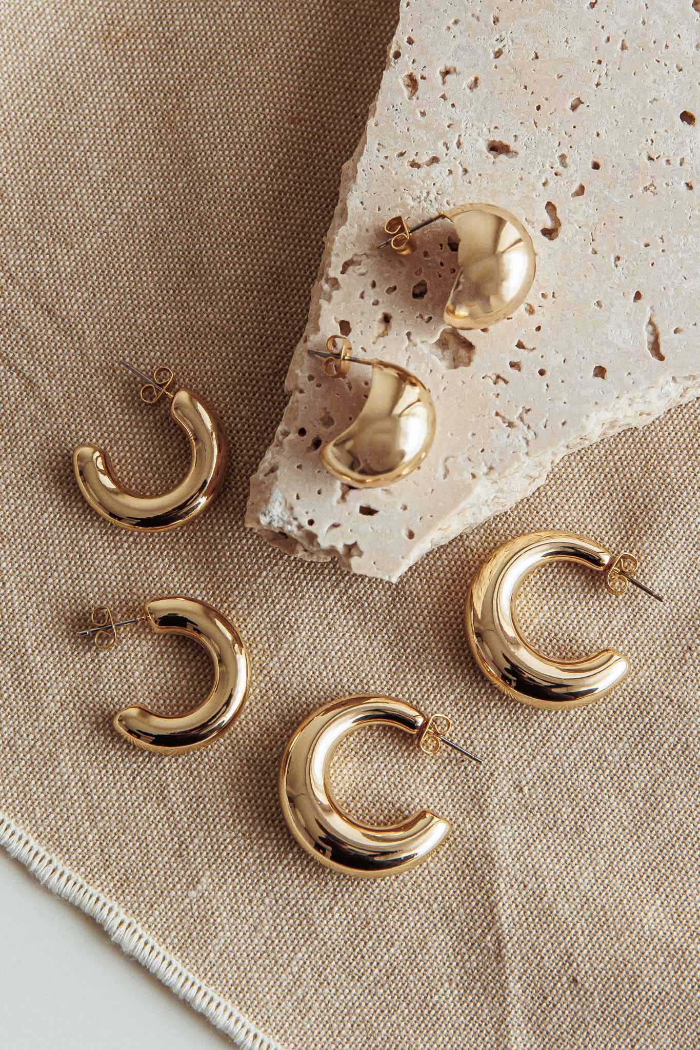 Casper Chunky Earrings Set Gold